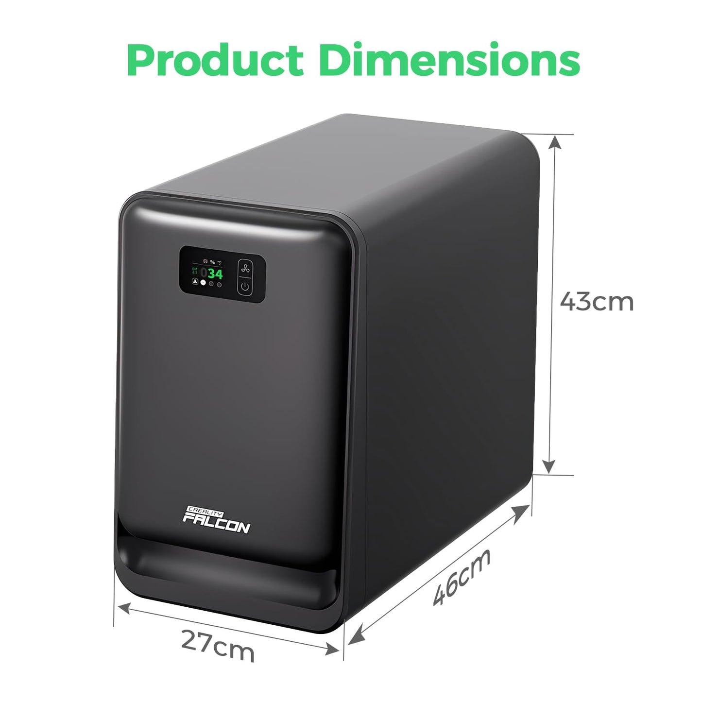 Creality Smoke Purifier Falcon AP1 for Laser Engraver, 5-Layer Filtration 360° Full-circle Purification for Dust & Odors,Display Screen and APP Control, PM2.5 Monitoring
