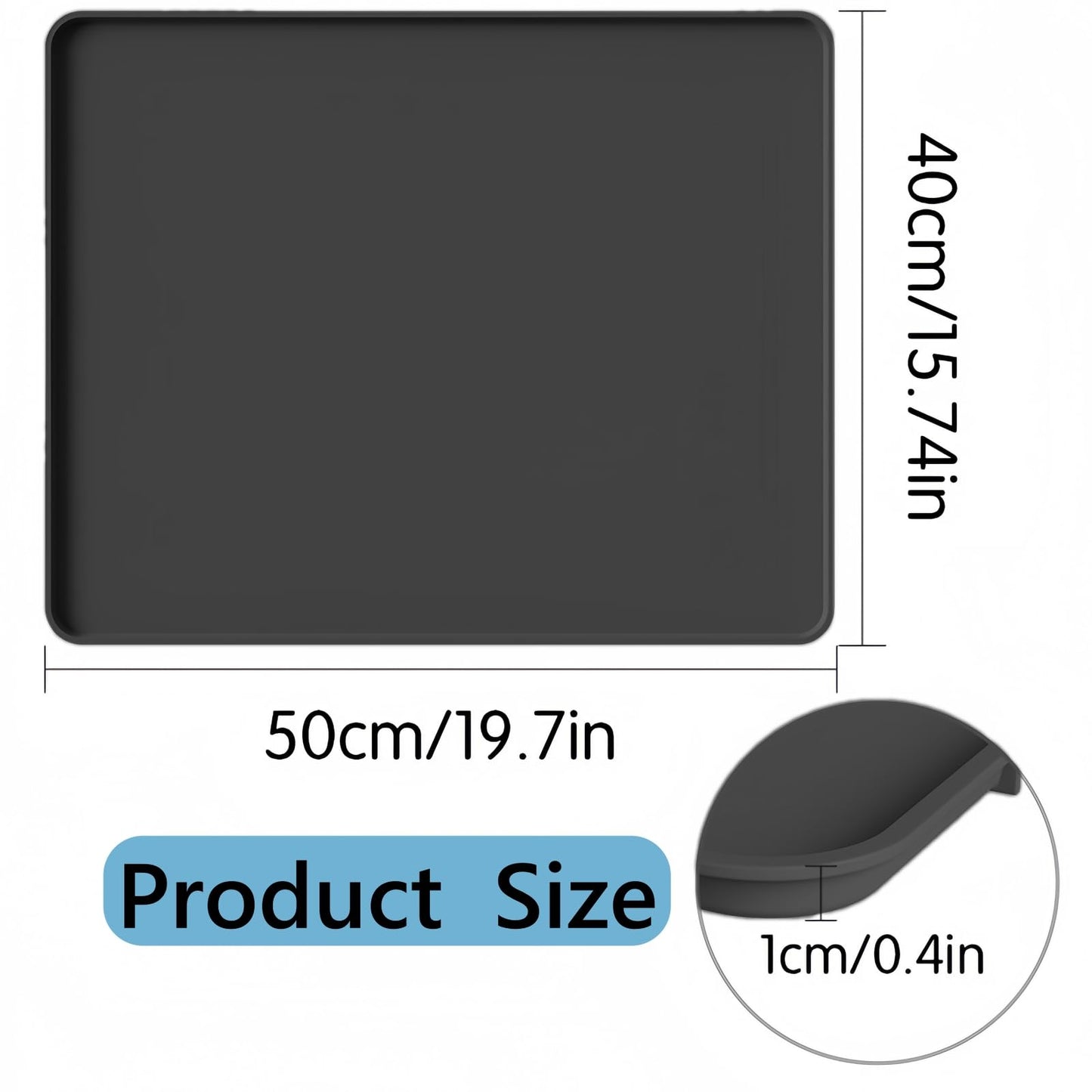 Frezonika 19.7x15.7 Silicone Base Mat Compatible with Flashforge, Comgrow, Elegoo, Bambulab and Most of 3D Printers, 3D Printer Vibration Anti-Slip Mat 3D Printer Accessories (19.7x15.7)