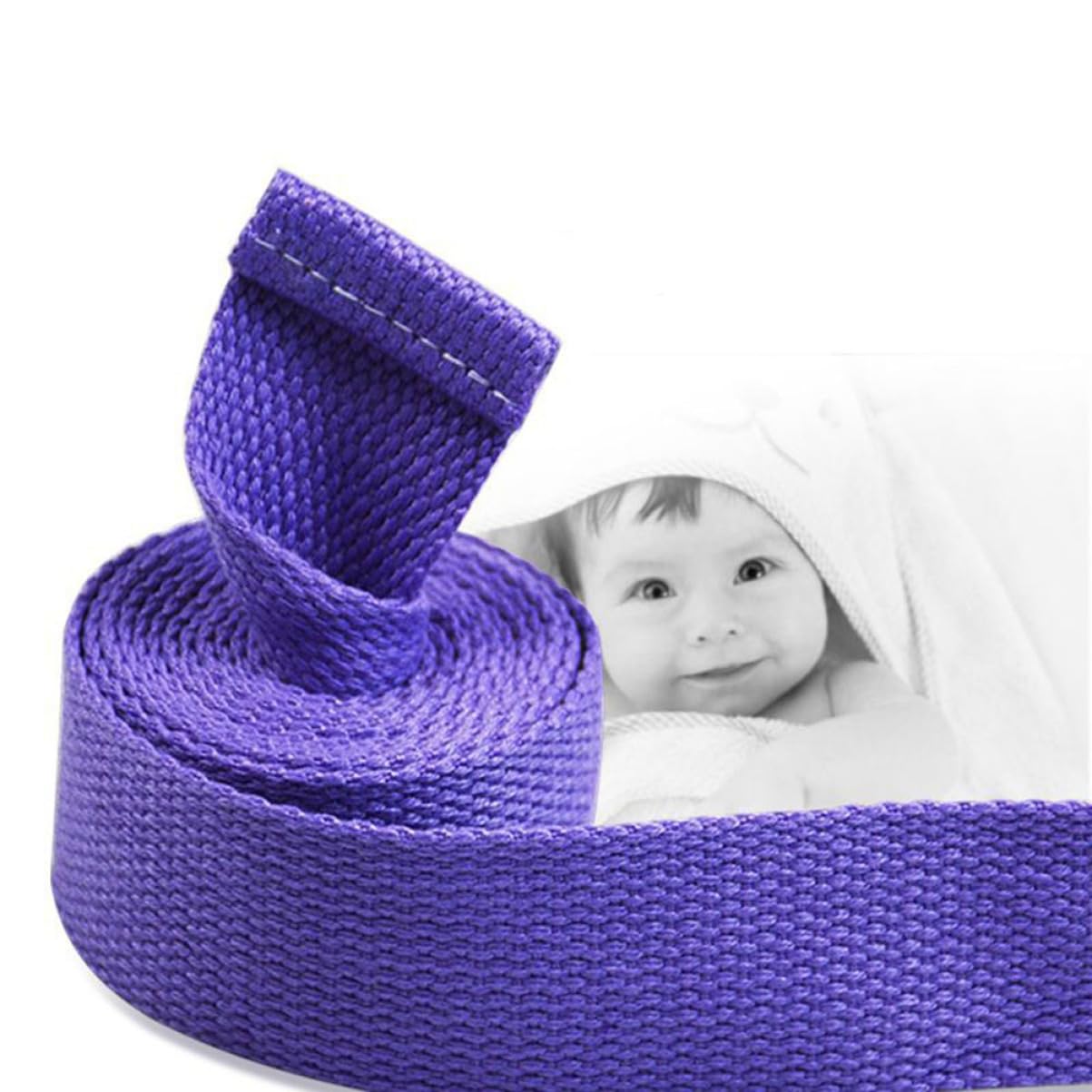 POPETPOP Yoga Stretch Belt 72 Inch Elastic Fitness Stretch Band with Durable Buckle for Flexibility Muscle Stretching and Daily Exercise