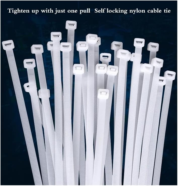 Generic 100 11 pieces of nylon zip ties, double-sided toothed, with a tensile strength of pounds, adjustable