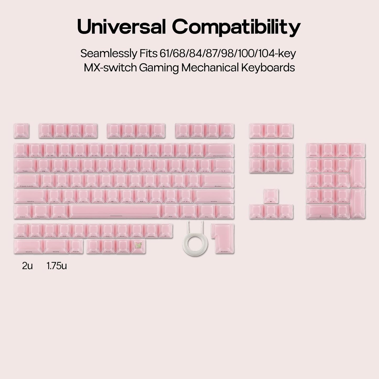 EPOMAKER Set 123 61/68/84/87/98/100/104-Key Lusterfly Jelly Keycaps - Keys Double-Shot Laser Engraved, MDA Profile