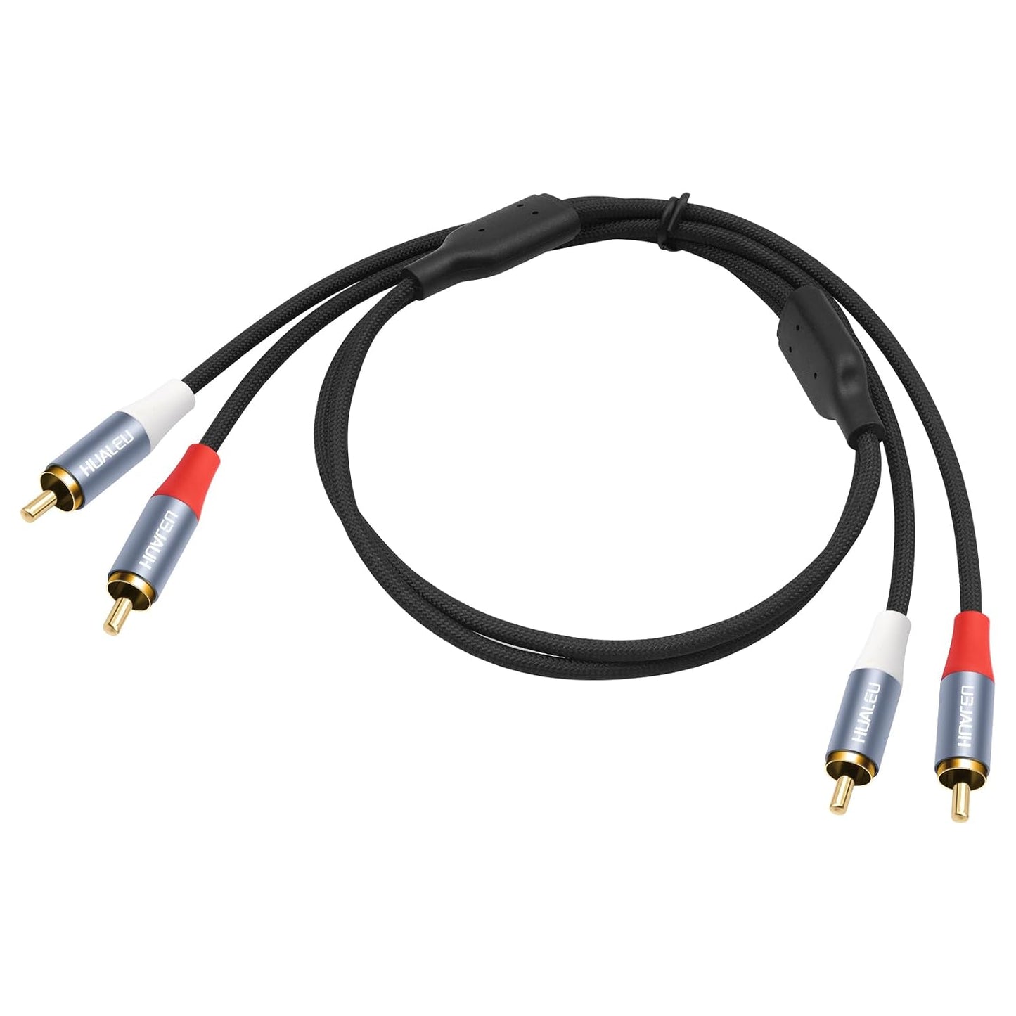 10FT 2RCA 2RCA Cord,2 player-2Pack Gold-Plated Male to Male Aluminum Shell Auxiliary Audio RCA M/M Stereo Audio Cable