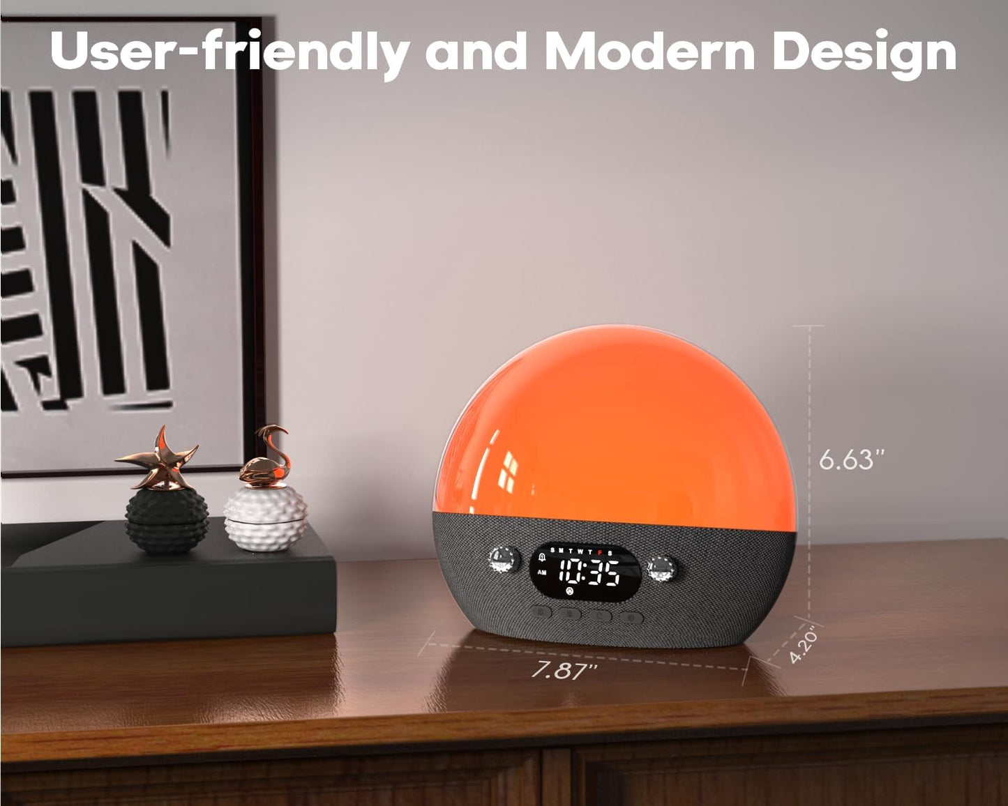 MOMILLA Sunrise Alarm Clock with Bluetooth Speaker, White Noise Sound Machine, Alarm Clocks for Heavy Sleepers