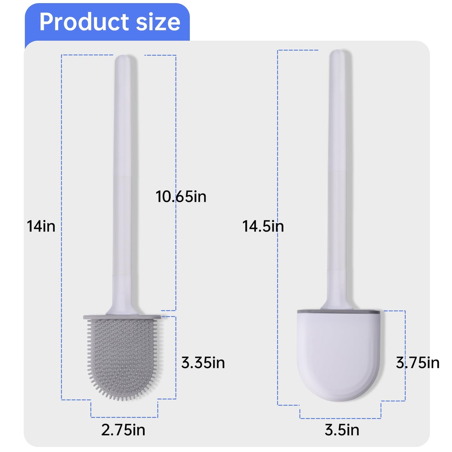 RV Toilet Bowl Brush, Toilet Brush Silicone Won't Damage Toilets, Wall Mounted Toilet Brush-Anti-Roll, Anti-Drip Design, Suitable for RV Travel Trailers and Campers, Made by RVers for RVers