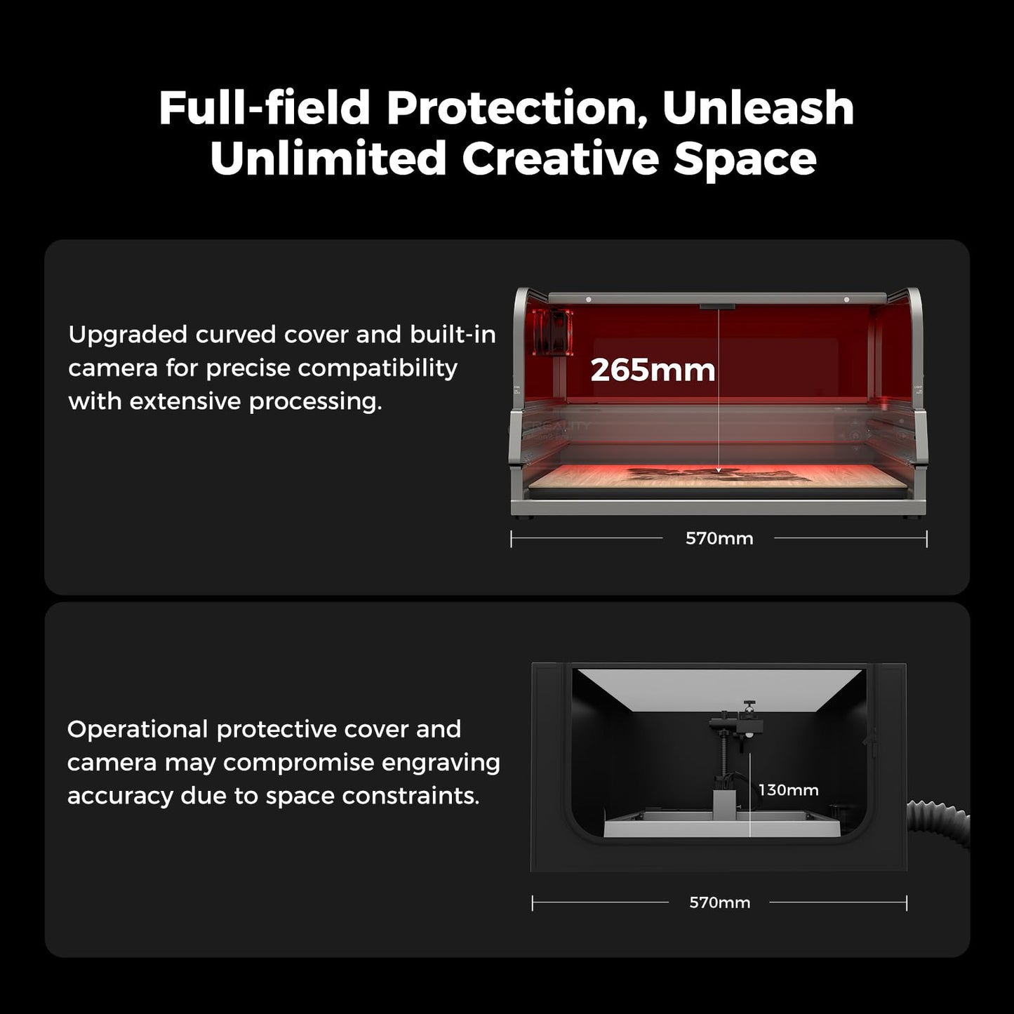 Creality Laser Engraver Falcon2 Pro 60W, Desktop Diode Laser Cutter and Engraver Machine with Enclosure,Smart Camera,Air Assist,Engraving Machine for Wood Acrylic Leather Stone(Laser 60W)