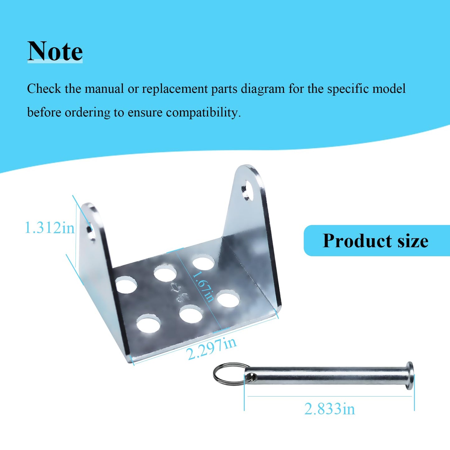 Garage Door Openers 41A4353 Header Bracket W/Clevis Pin, Fit for LiftMaster and Chamberlain, Craftsman Garage Door Openers, Also Known as: B5084, 211797, 062222, 041A4353, 41A4353-1