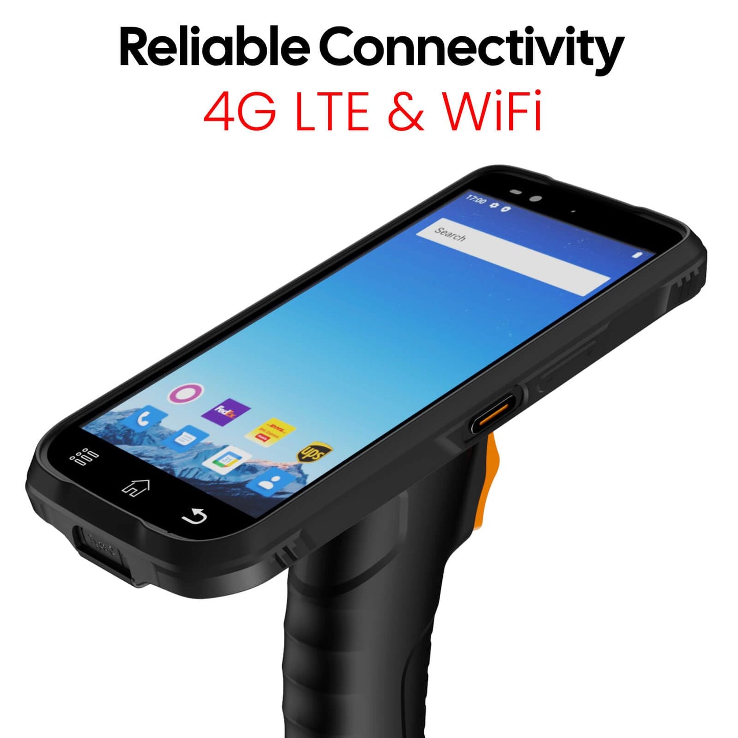 RAYOUNGTEK Rugged Android Barcode Scanner Handheld PDA Mobile Computer with Pistol Grip, 6.0" Display Octa-Core 2.0GHz 4GB+64GB Build-in Zebra SE4710 Engine, 4G LTE/WiFi Warehouse Inventory Scanner