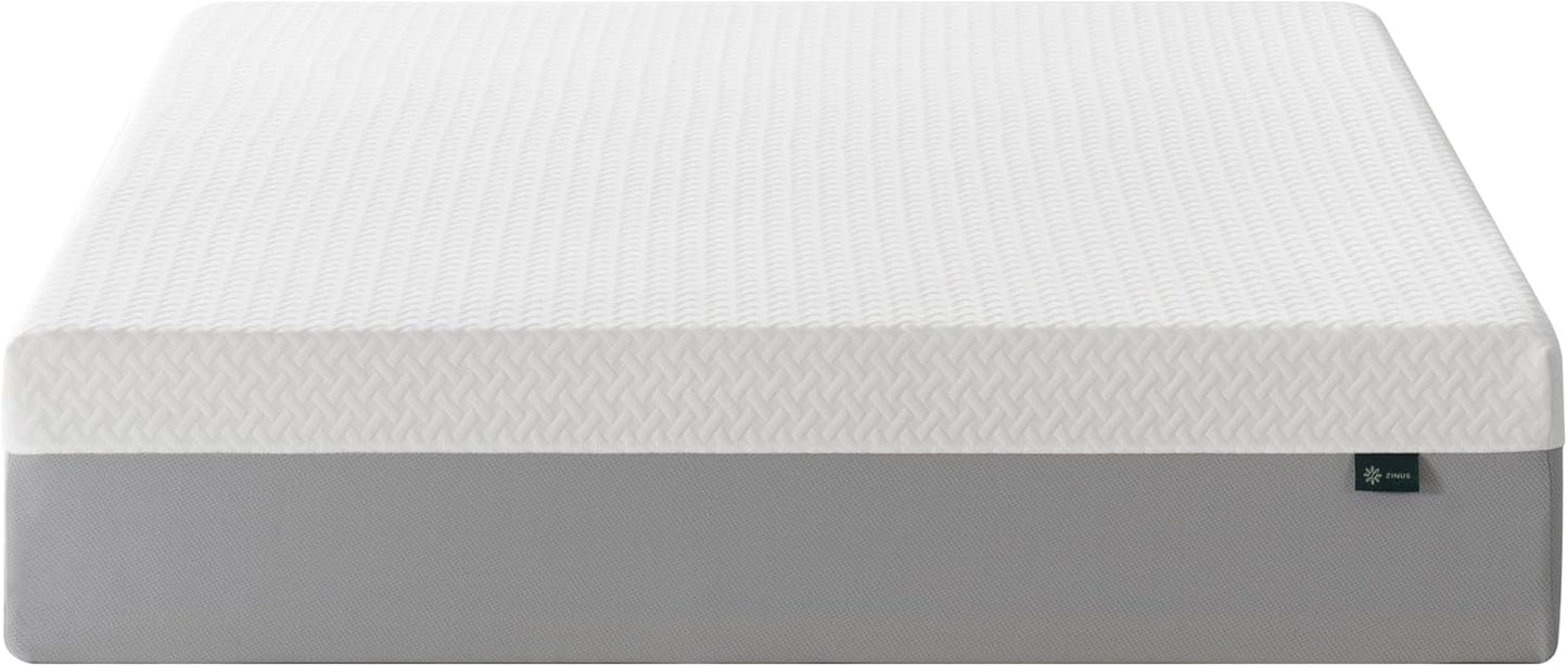 Zinus 12 Inch Green Tea Memory Foam Mattress - Queen Size, Fiberglass Free, Medium Feel, Breathable Design