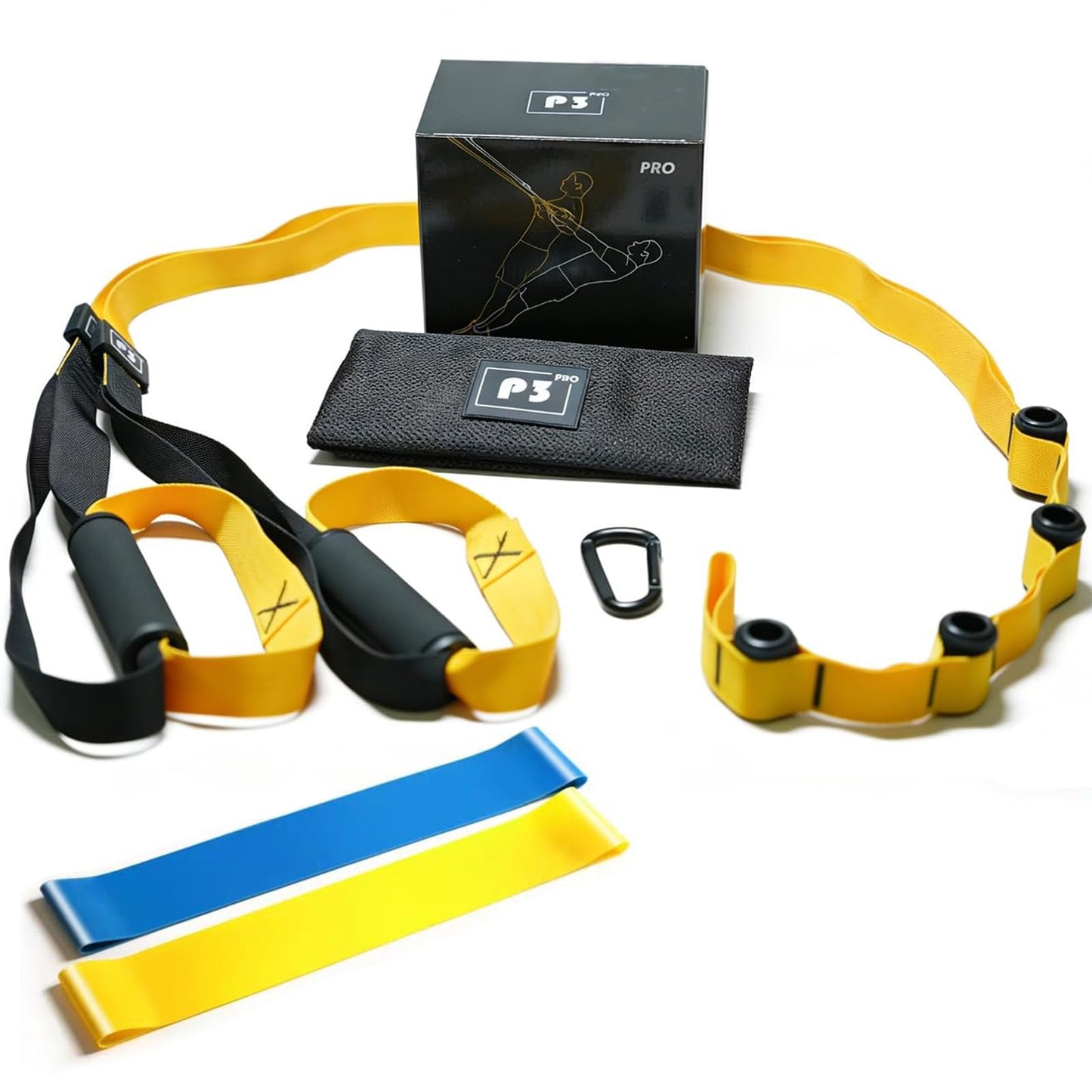 Home Suspension Training Kit, Suspension Trainer Straps with Adjustable Extension for Full-Body Workout at Home or Outdoors, Portable Gym Equipment with Handles, for All Fitness Levels Suspension Trainer,2 Packs Resistance Loop Exercise Bands