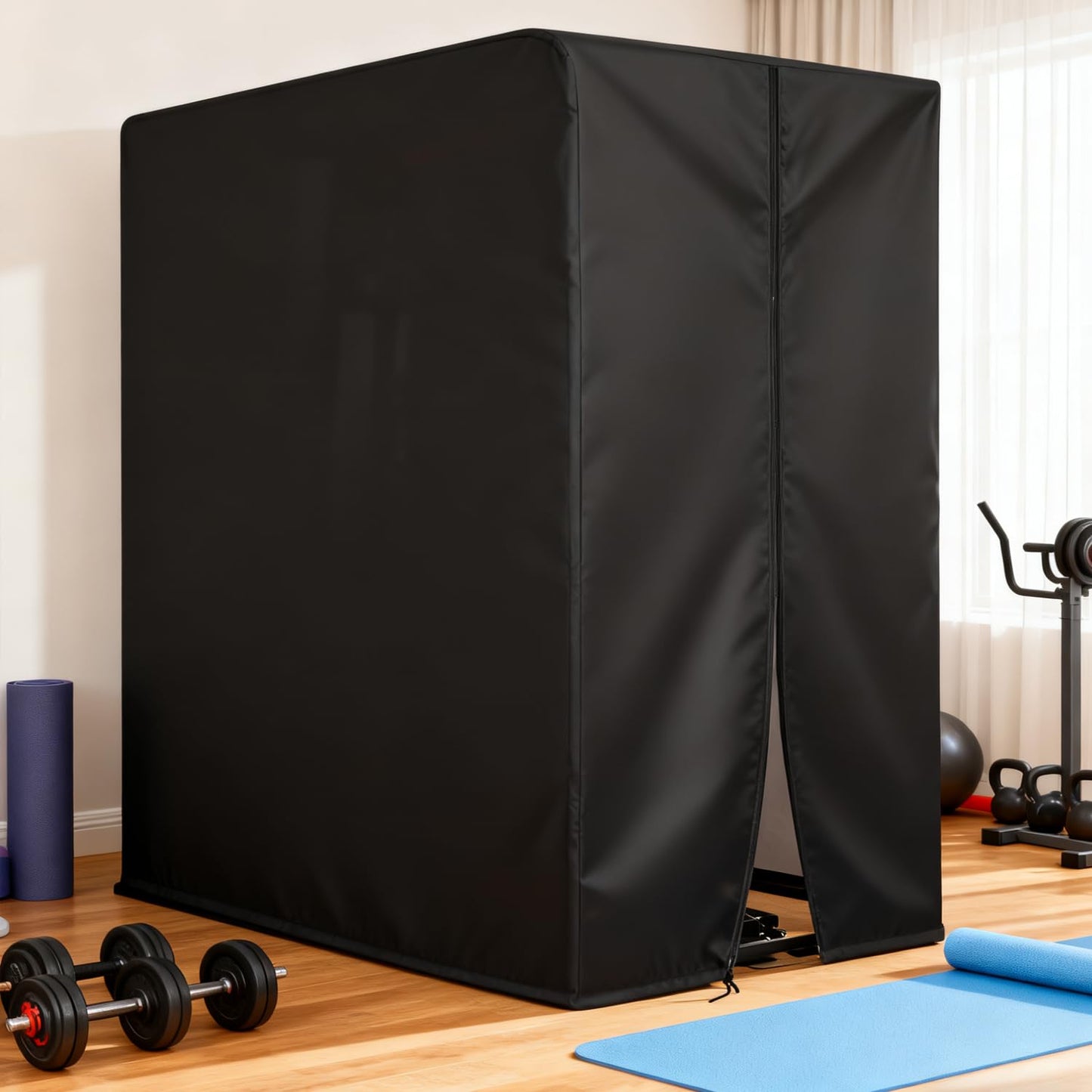 Letsteel Workout Equipment Cover, 420D Oxford Home Gym Equipment Cover, Protect for Home Gym Equipment/Gym Equipment for Home Garage (41" L x 68.9" W x 74.8" H)