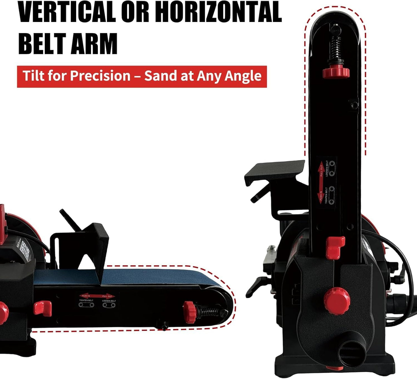 BUCKTOOL Pro 1HP Bench Belt Sander for Metal Working, 4 x 36 in Belt and 8 in Disc Sander with 1HP Direct-drive Motor, Benchtop for Metalworking, BD4801-M