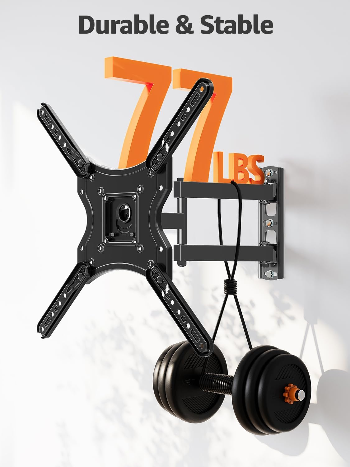 Mountory 26-60 Inch 400x400, 77 lbs. Full Motion TV Wall Mount for Most TVs, Articulating Arms Swivel and Tilt tv