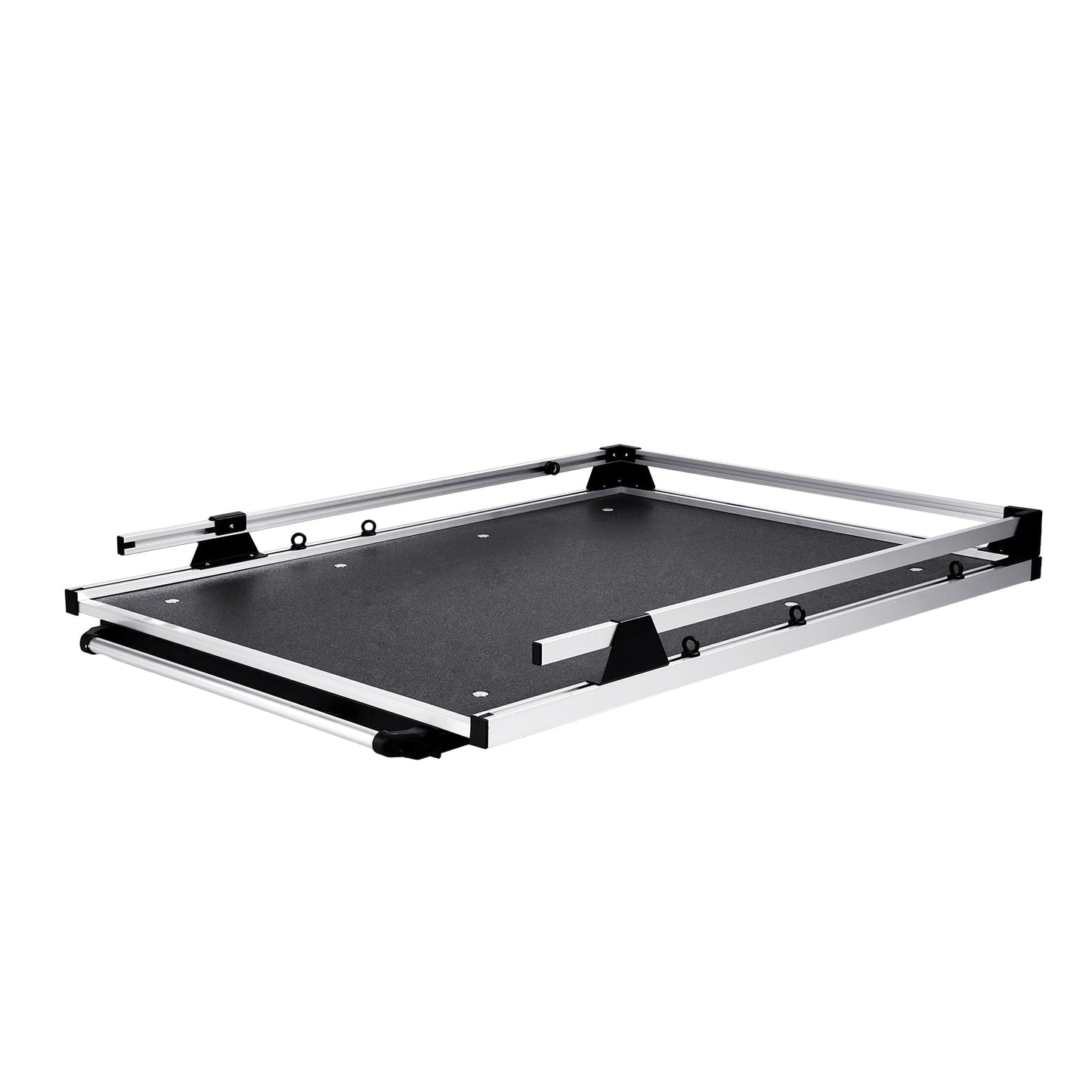 VEVOR Sliding Truck Bed Organizer, 63 x 47-Inch Heavy Duty Truck Bed Storage Drawer with 1000 lbs Capacity, Features 6 Movable Rings for Securing, 2-Postion Slide Out Tray for Pickup Trucks, Black