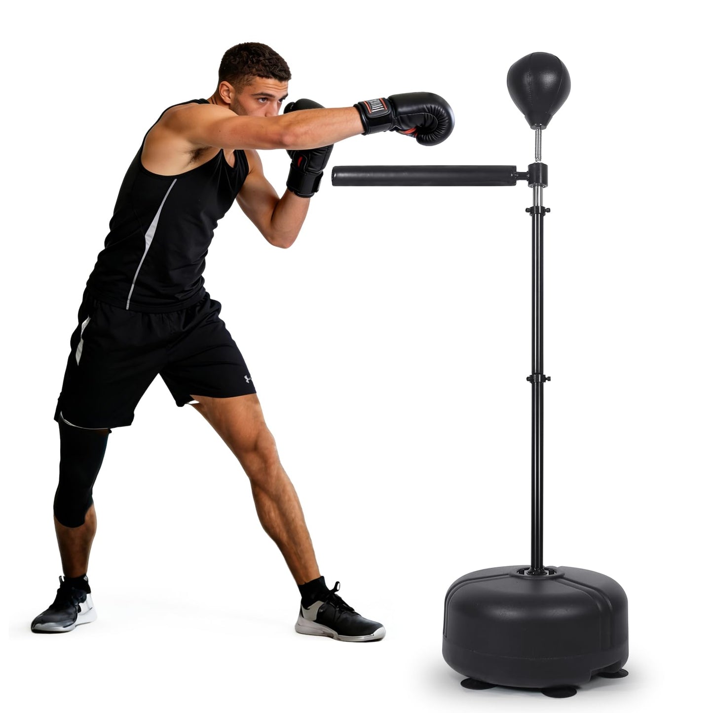 Boxing Bar with Punching Bag - 360° Spinning Reflex Trainer for Speed & Agility, Height Adjustable Home Boxing Equipment for Adults
