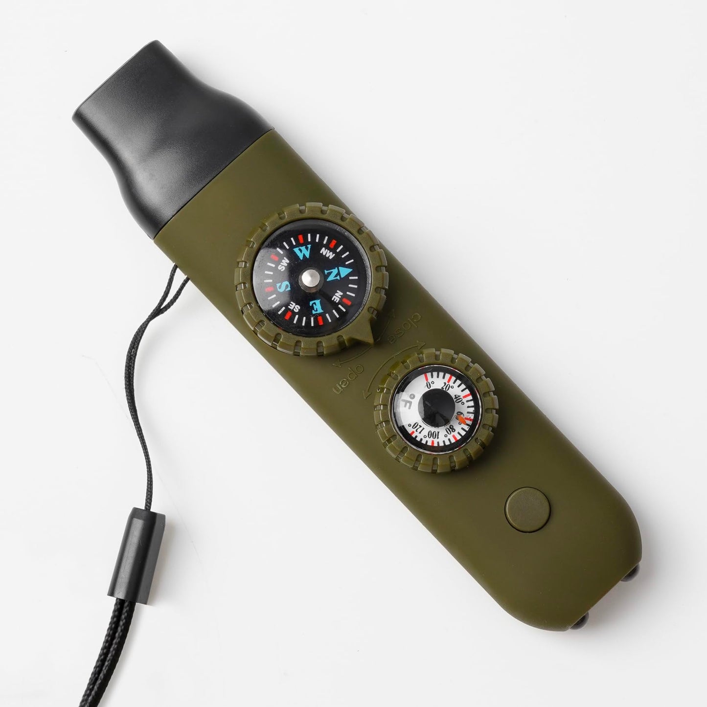 Viriber Emergency Survival Safety Whistle,Whistle for Kids with Lanyard,Compass,Thermometer,Ideal for Kayaking, Boating, Hiking, Camping, Climbing(Green)