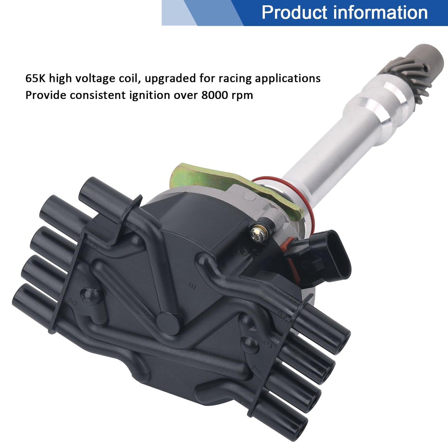 AiYiGu Ignition Distributor Compatible with 1996-2002 Chevy GMC Cadillac Isuzu Vortec V8 5.0L 5.7L 305 350, Replacement 93441558 1104058 1257042 (Black)