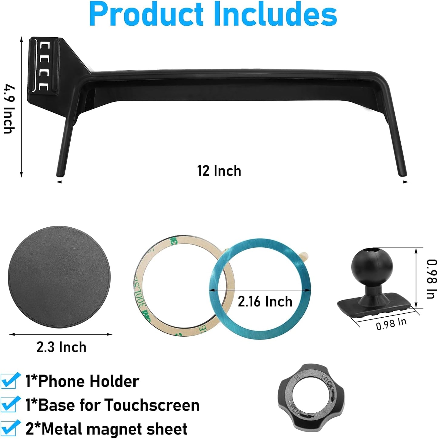 APESER 2021-2024,Cell 10.2 inch Screen,360 Magnetic Phone Holder Mount Compatible with Chevy Suburban Tahoe/GMC Yukon