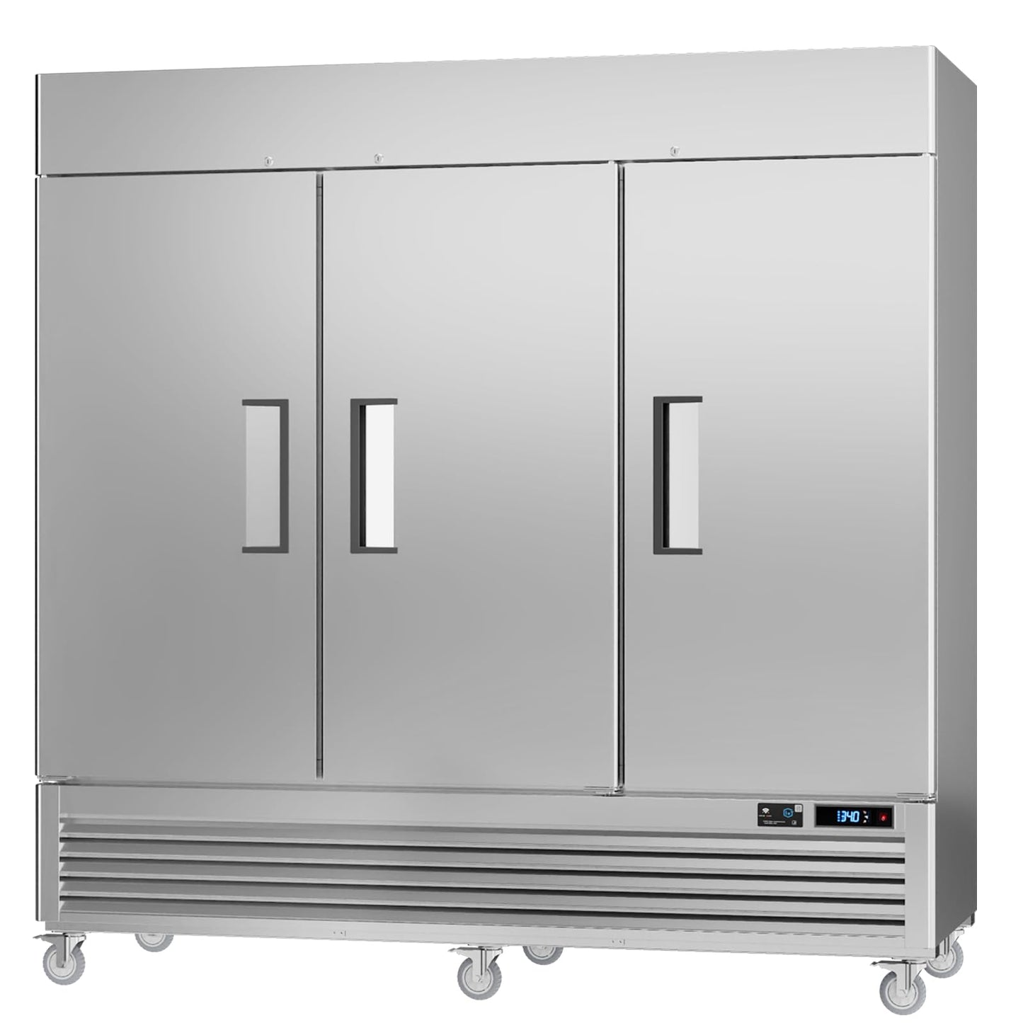 VEECOOL 72 cu.ft Commercial Refrigerator WiFi-Enabled, 82" Two Section Full Door Stainless Steel Reach in Refrigerator, LED Lighting, App and Digital Control, R290 Refrigerant, ETL&ETL Sanitation
