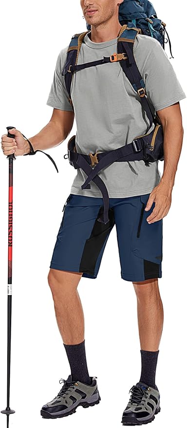 XKTTAC Men's Outdoor Quick Dry Lightweight Stretchy Shorts for Hiking, Tactical, Camping, Travel with 6 Pockets