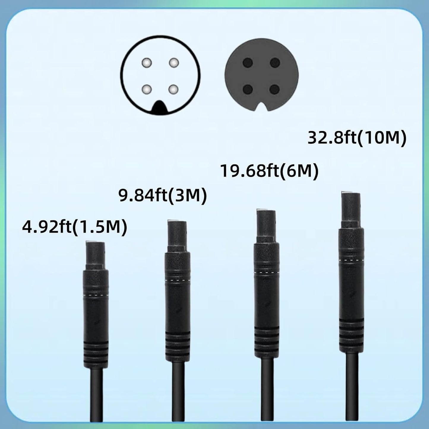 Epronic 4 9.84Ft 4PIN (4-pin 3M/9.84ft) Pin Dash Cam Rear View Backup Camera Male to Female Cable Reverse Car Recorder