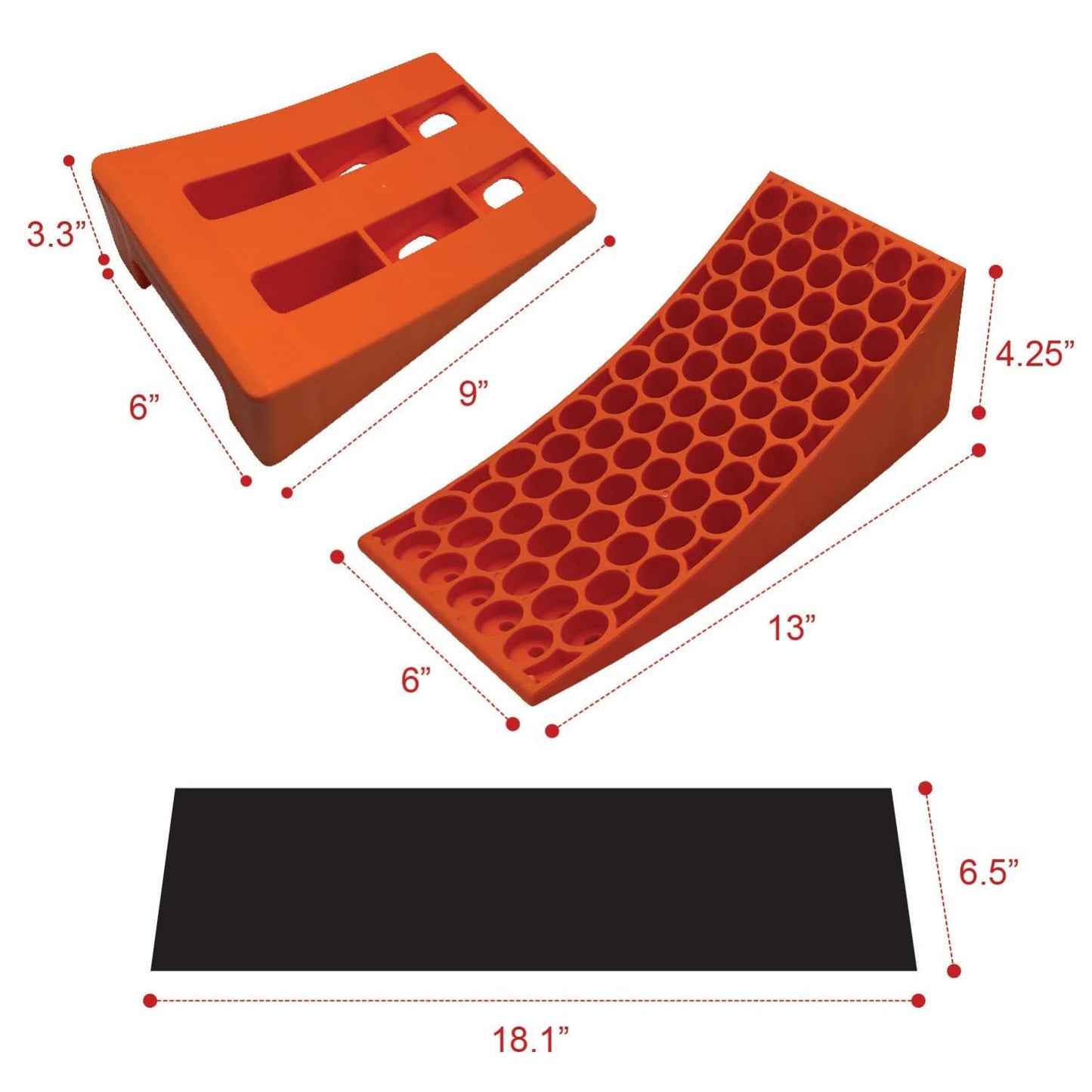 SECURITYMAN RV Leveling Ramps 2 Pack Kit | Premium Anti Slip Camper Leveler | Trailer Wheel Chocks for Dual Axle Trailers - Faster RV Leveling System Than RV Leveling Blocks | Must Have RV Accessory