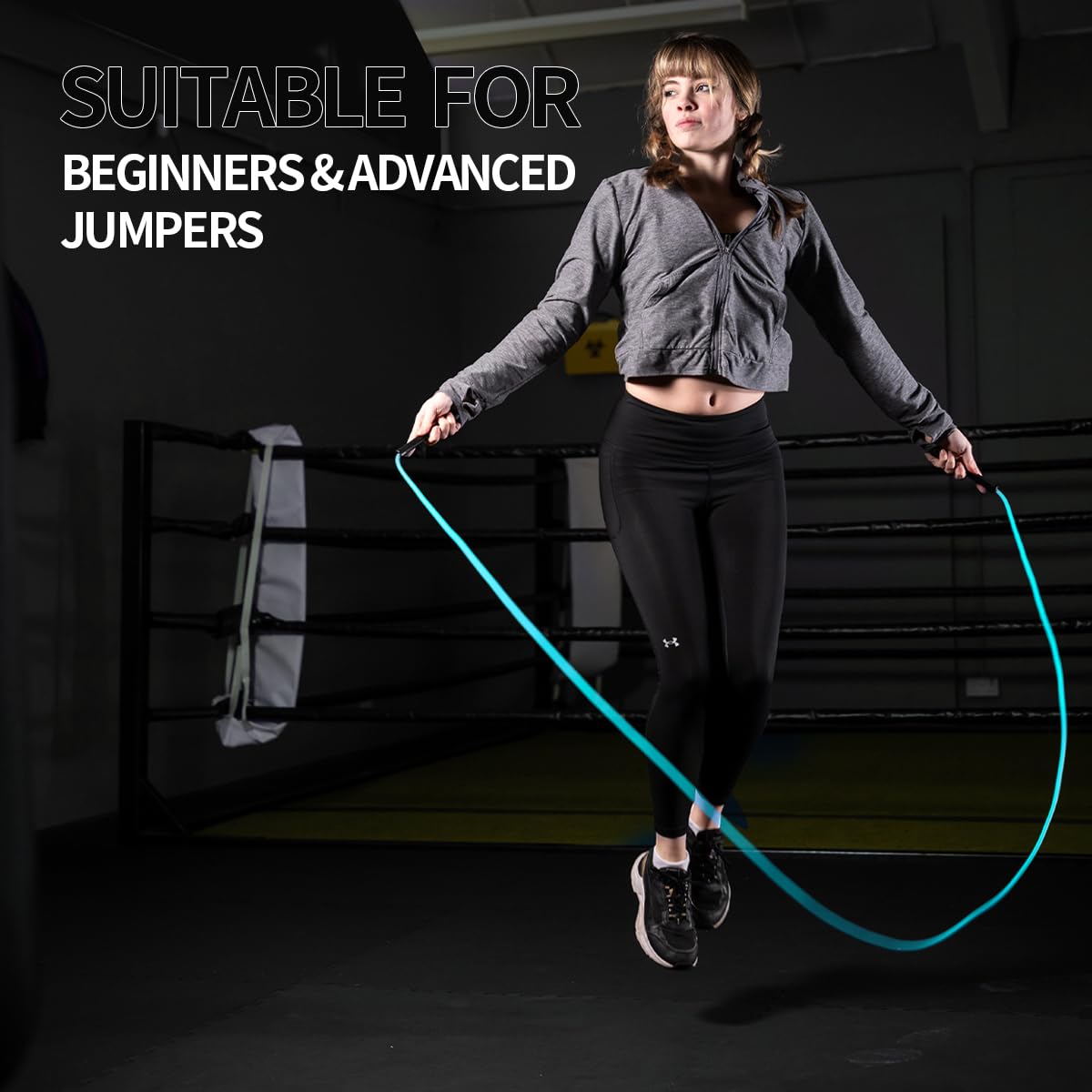 Hererope 6MM PVC Jump Rope for Men & Women Fitness, Speed, Tricks, Cardio Training, Boxing Jump Rope with Unbreakable Handles and Non-Kinking Skipping Rope, Adjustable Jumprope for Indoor Outdoor(Turquoise)