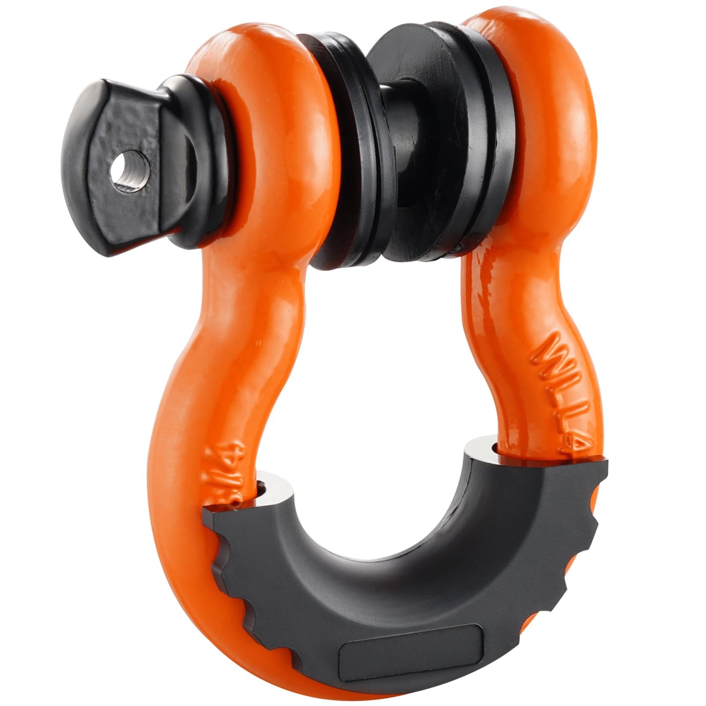 VEVOR 3/4" D Ring Shackle, Orange Shackles for Truck with 7/8” Screw Pin 62832 lbs(28.5 Ton) Break Strength Black Isolator Washers Kit, Winch Towing Shackle for Truck Jeep Heavy Duty Off Road Recovery