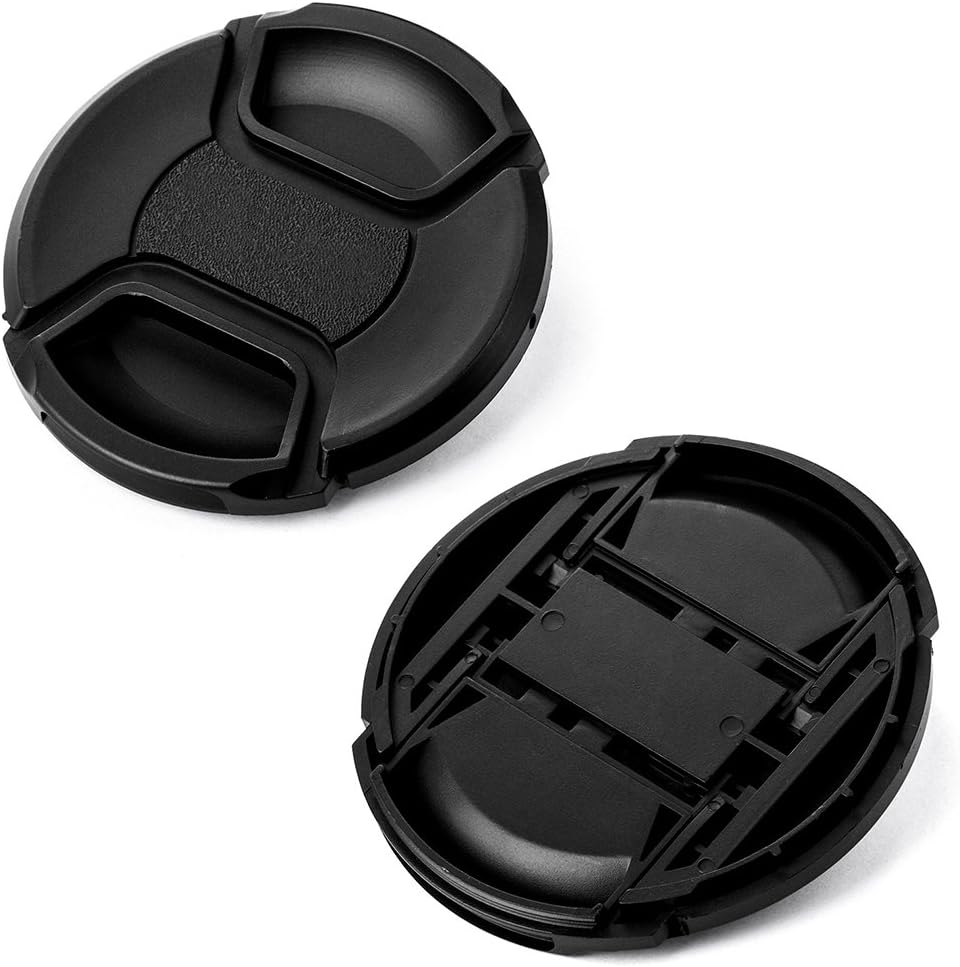 X-SweetDream 37mm 3 Pack Pinch Set Lens Cap Bundle, Universal Snap on Front Centre Lens Cover with Microfiber Lens