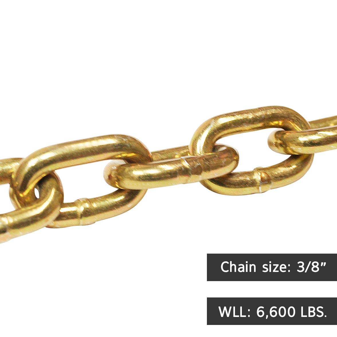 DC Cargo Chain Binder Kit | 3/8" Grade 70 Extra Long 20 Foot Chain - and Load Binder Set | Heavy Duty Ratcheting Chain and Binder | Load Chain and Binders – 6,600lb Working Load Limit As Set