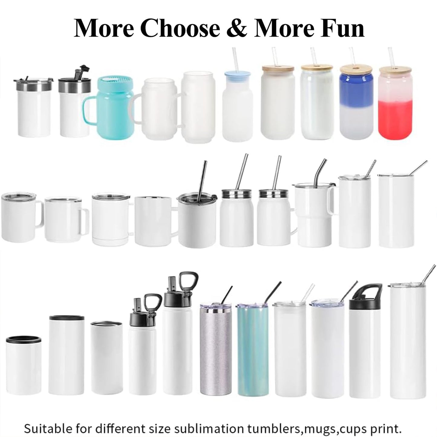 Tumblers Heat Press, Tumbler Mug Heat Press Machine 30oz 20oz 16oz Sublimation Tumblers Press Glass Jar Cans, DIY Heat Transfer Press Vinyl for 11-16oz Coffee/Ceramic Mugs (Black)