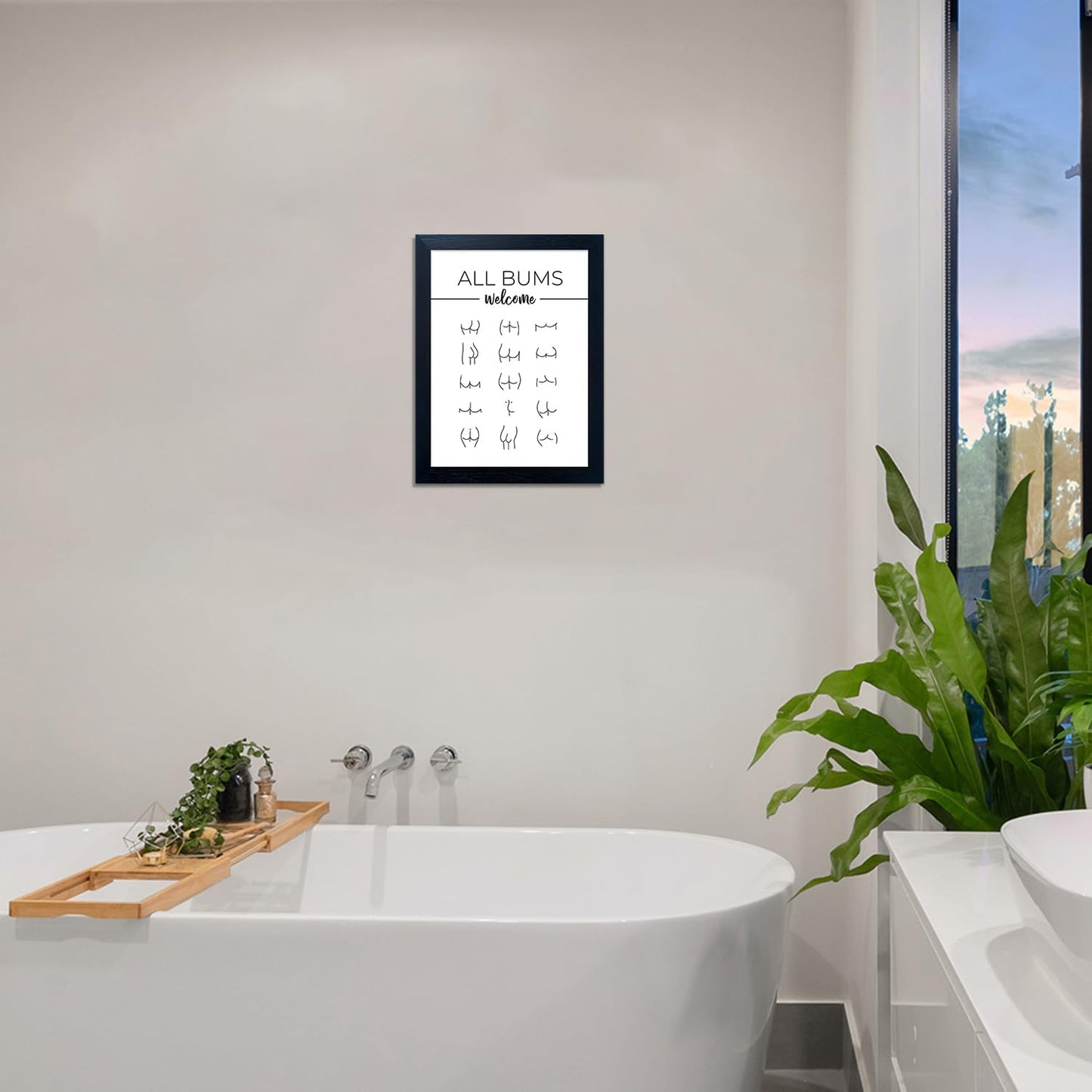 Regine Switzerland Funny Bathroom Wall Art - Humorous Black and White Canvas Print for Guest Toilets