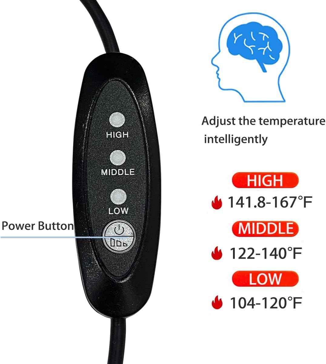 -25, 350mm 4.26" Lens Warmer with Cold Flexible Cable Down to Dew Heater Strip Prevents Lens from Dew, Fog