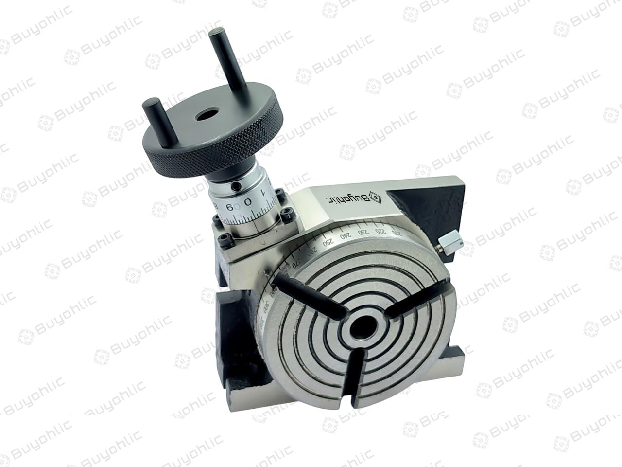 Buyohlic Horizontal Vertical 4" Inch II 100 mm Rotary Milling Tables ((3 Slots- Regular))
