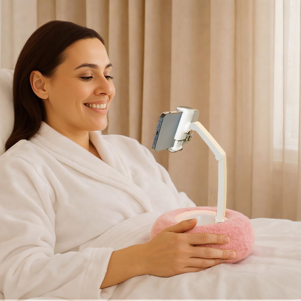 BIVOGID 360Adjustable Height,30% 4-7 Upgraded Phone Holder for Bed,Dual Axis Arm Angle Wider Clamp,Bed Phone Holder