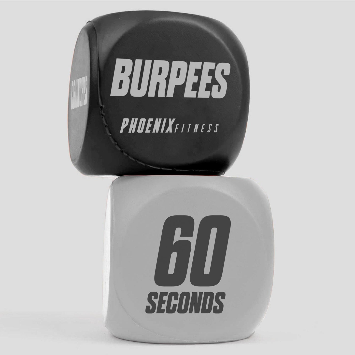 Phoenix Fitness Exercise Dice,Workout Dice Game for Cardio, HIIT Training and Exercise Classes,Training Includes Push Ups, Squats, Jumping Jacks, Crunches and Wildcard for Home and Gym,Black