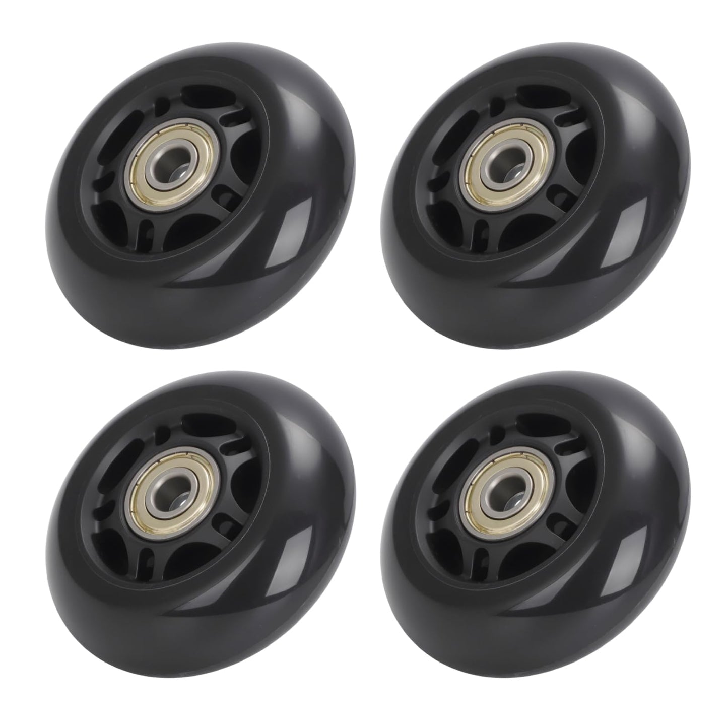 4PCS Silent Pilates Reformer Wheels PU Rollers Easy Installation, Black