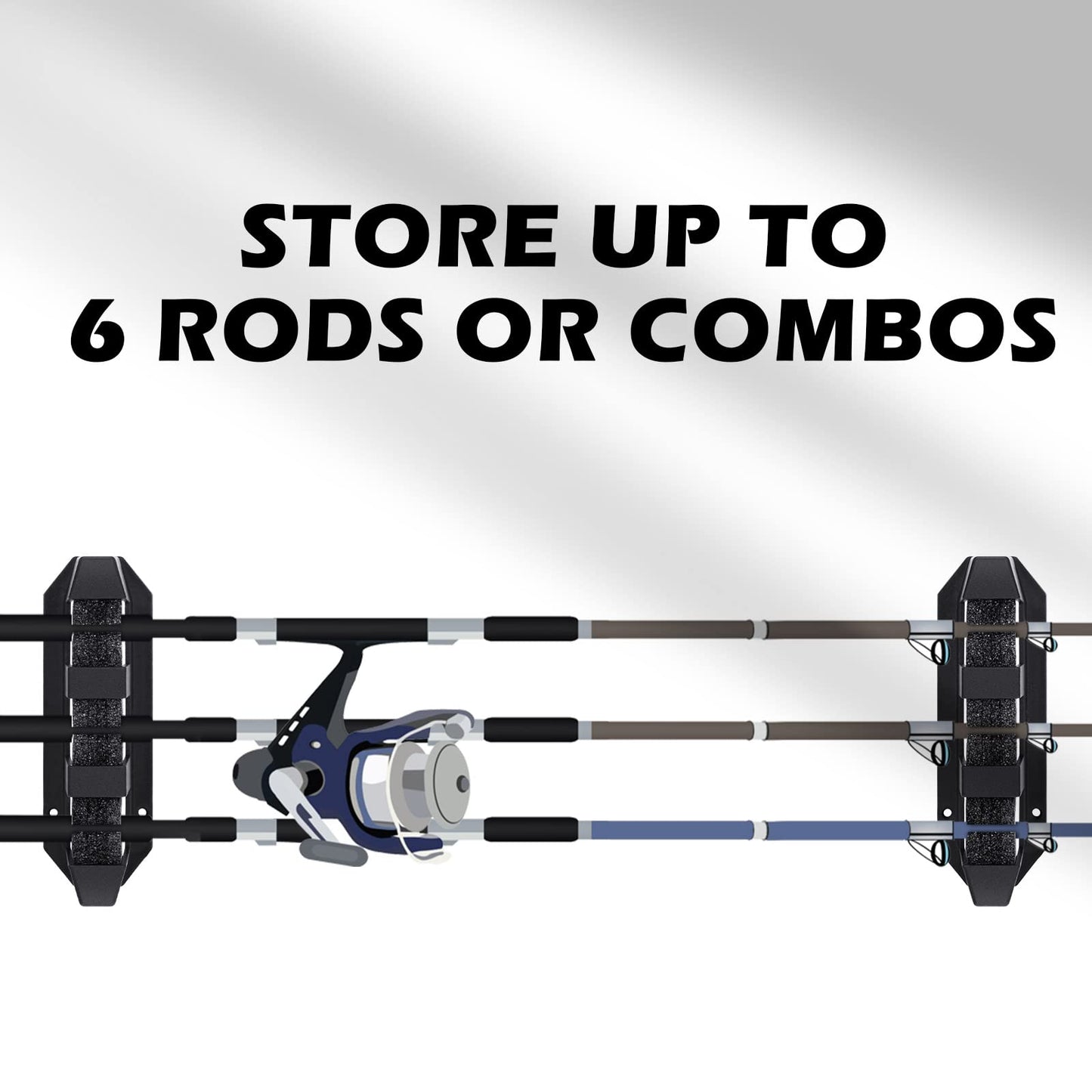 Sratte 4 Pcs Rod Holders for Fishing Boat Wall Mount Fishing Pole Holders Horizontal EVA Foam Garage Rod Rack Summer Boat Accessories for Men Gifts