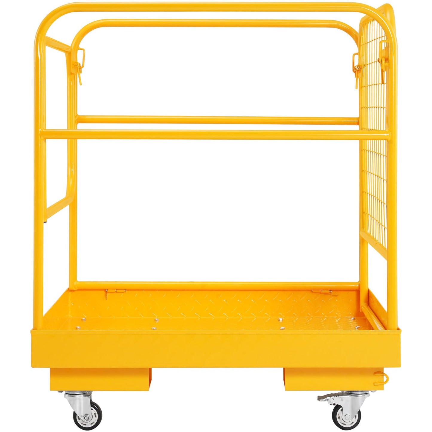 VEVOR Forklift Man Basket, 36 x 36 Inches Forklift Safety Cage Work Platform 1200 lbs Load Capacity, Collapsible Lift Basket with 4 Wheels Device Chain for Aerial Work Lifting Loader
