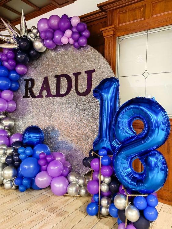 Number 80 Balloon - 40 Inch Navy Blue Birthday Decoration for 80th Celebration | Perfect for Men & Women