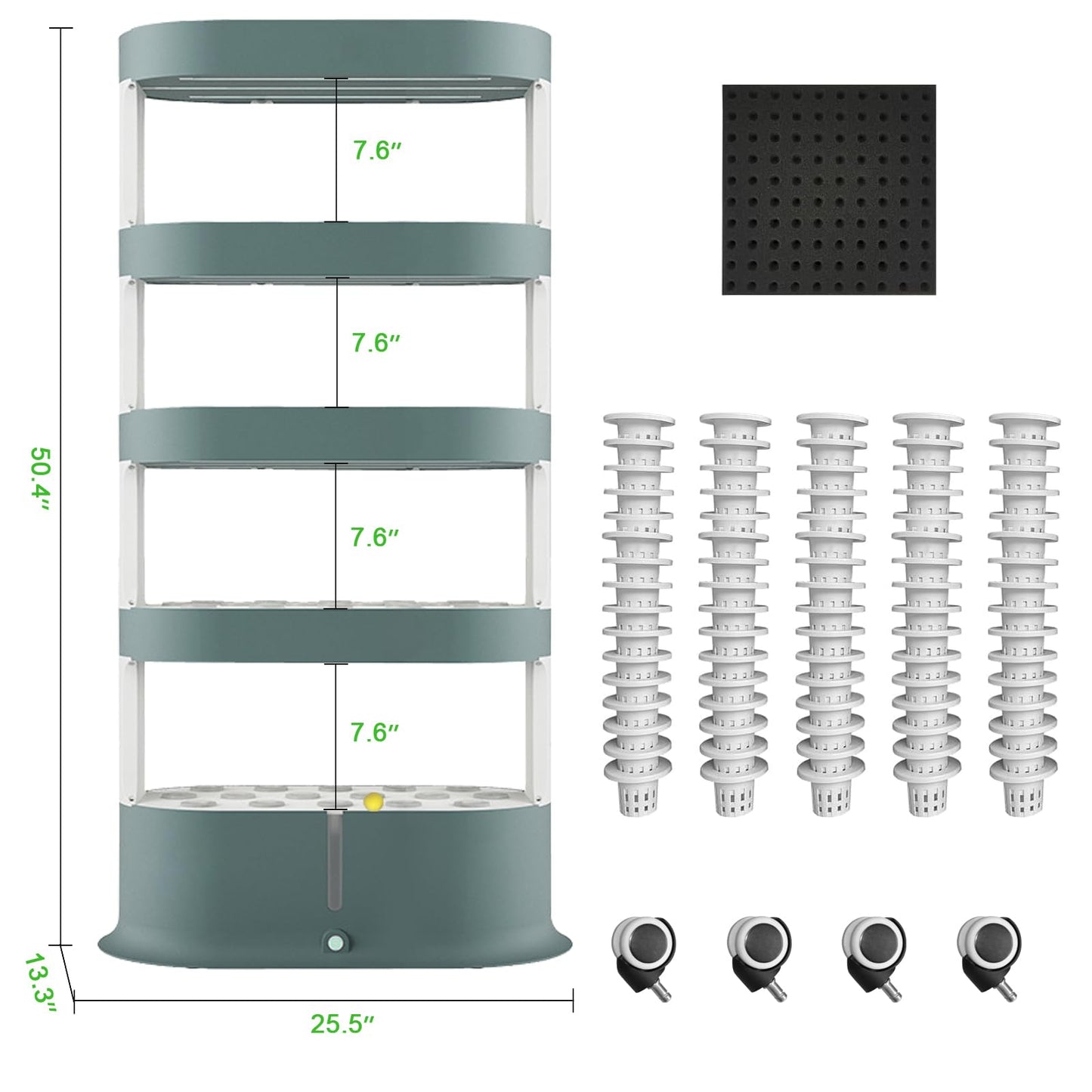 Lyfreen 5-Tier 80-Pod Hydroponics Growing System Kit, Vertical Hydroponic Tower with LED Grow Light & Quiet Water Pump,Self-Watering Indoor Herb Garden for Herbs, Lettuce & Vegetables