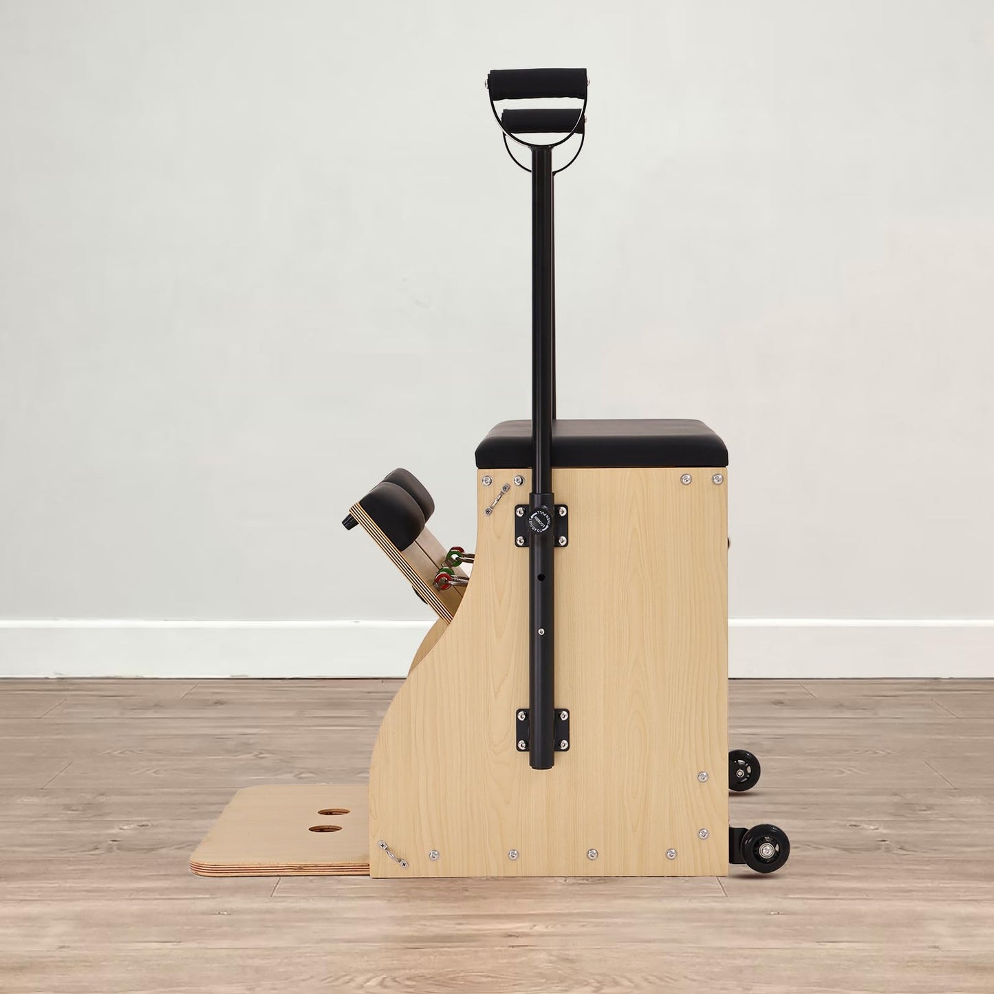 Pilates Chair, Split-Pedal Stability Pilates Combo Chair with Handles,Resistance Bands Chair Pilates Reformer Machine,Yoga Fitness Trainer,Pilates Equipment for Home Studio Use (Black)