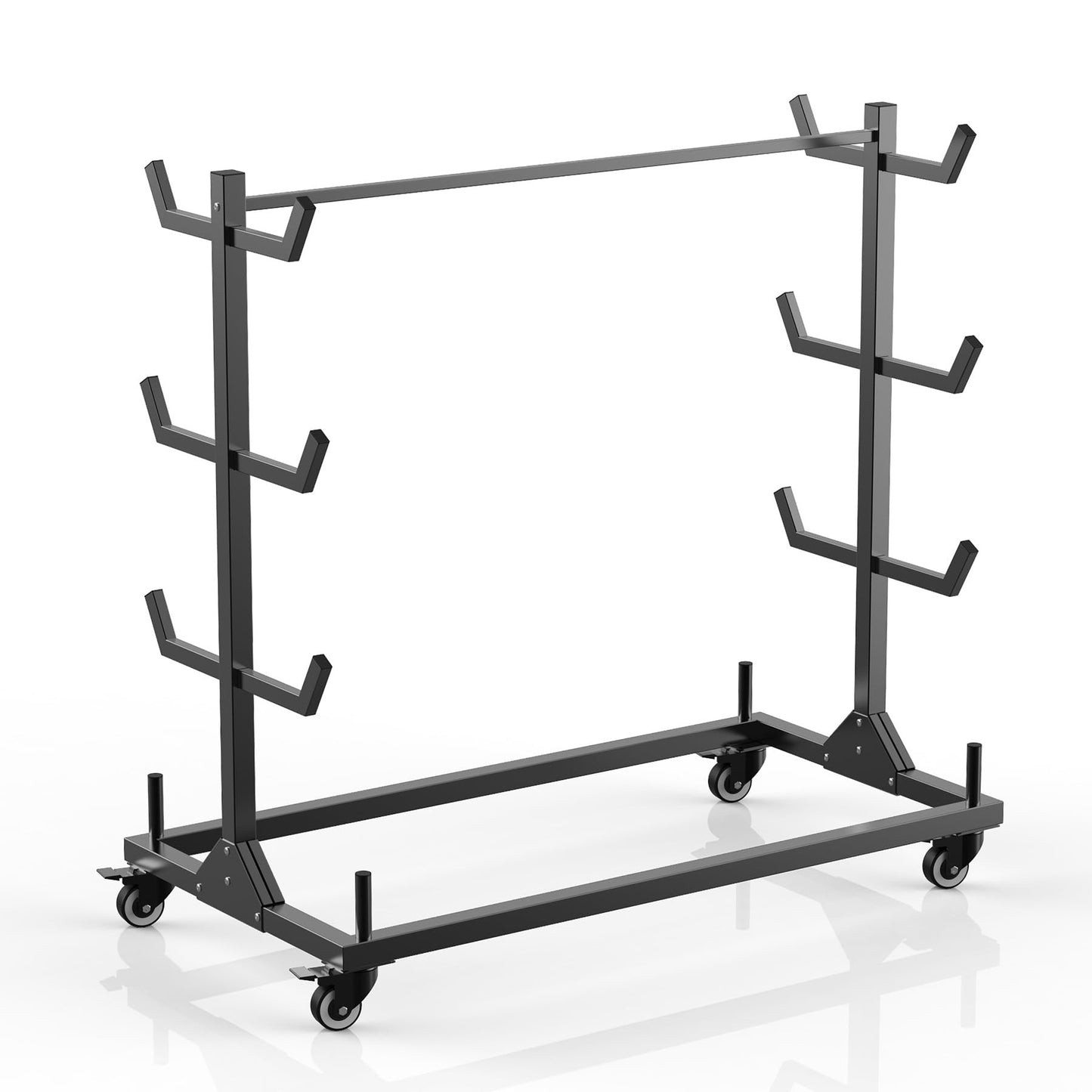 BUYYAH Mobile Conduit Lumber & Pipe Rack, Heavy Duty Alloy Steel Storage Rack with 6 Casters (4 Swivel & 2 Fixed), 1000 LB Capacity, 4.3ft x 2.2ft x 4ft