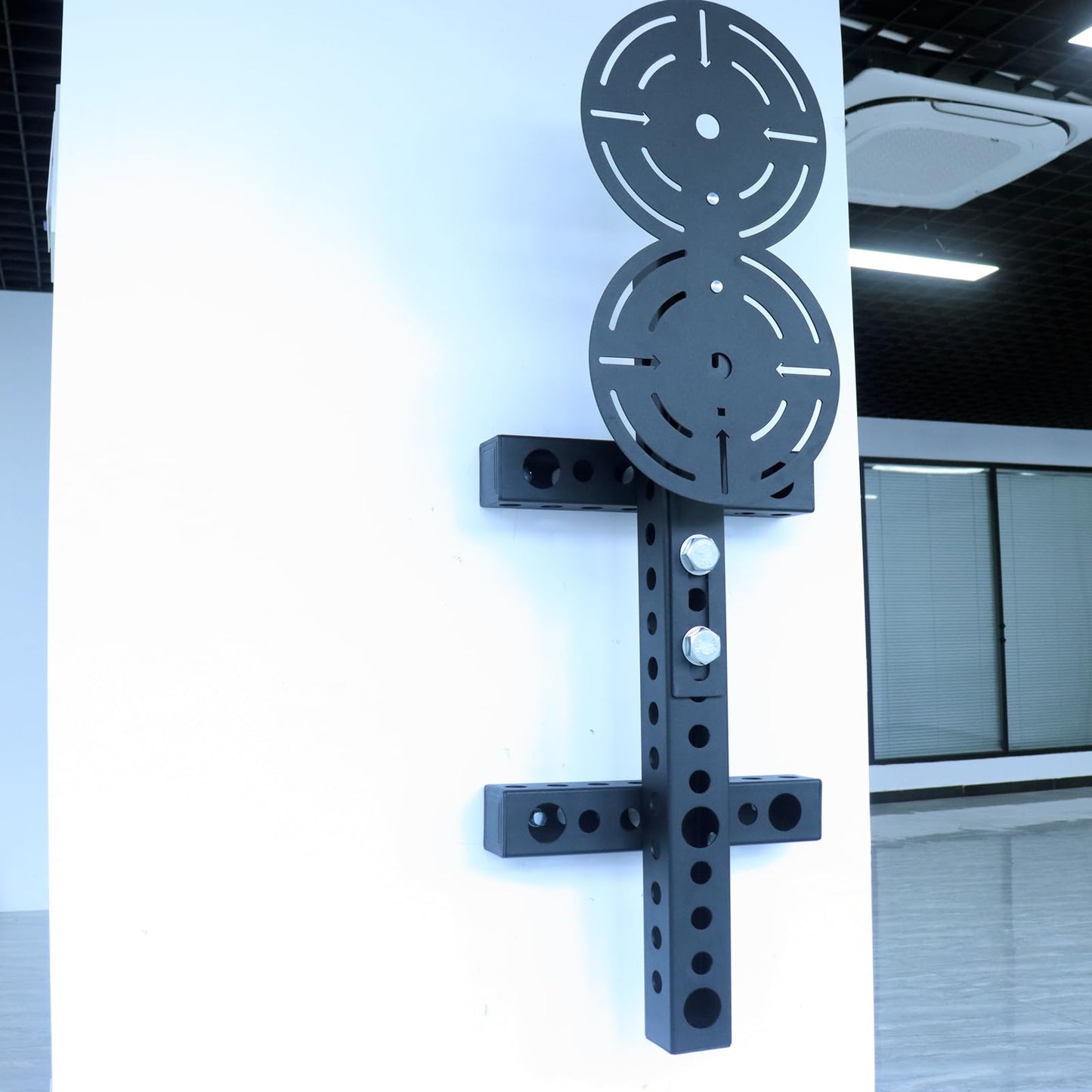 Wall-Mount Storage Tube Wall Storage Stringer 1" Hole Carbon Steel Storage Organizer for Weight Plate,Landmine Attachment,Resistance Bands Space Saving Rack Accessory for Home Gym (16"/35" Length)