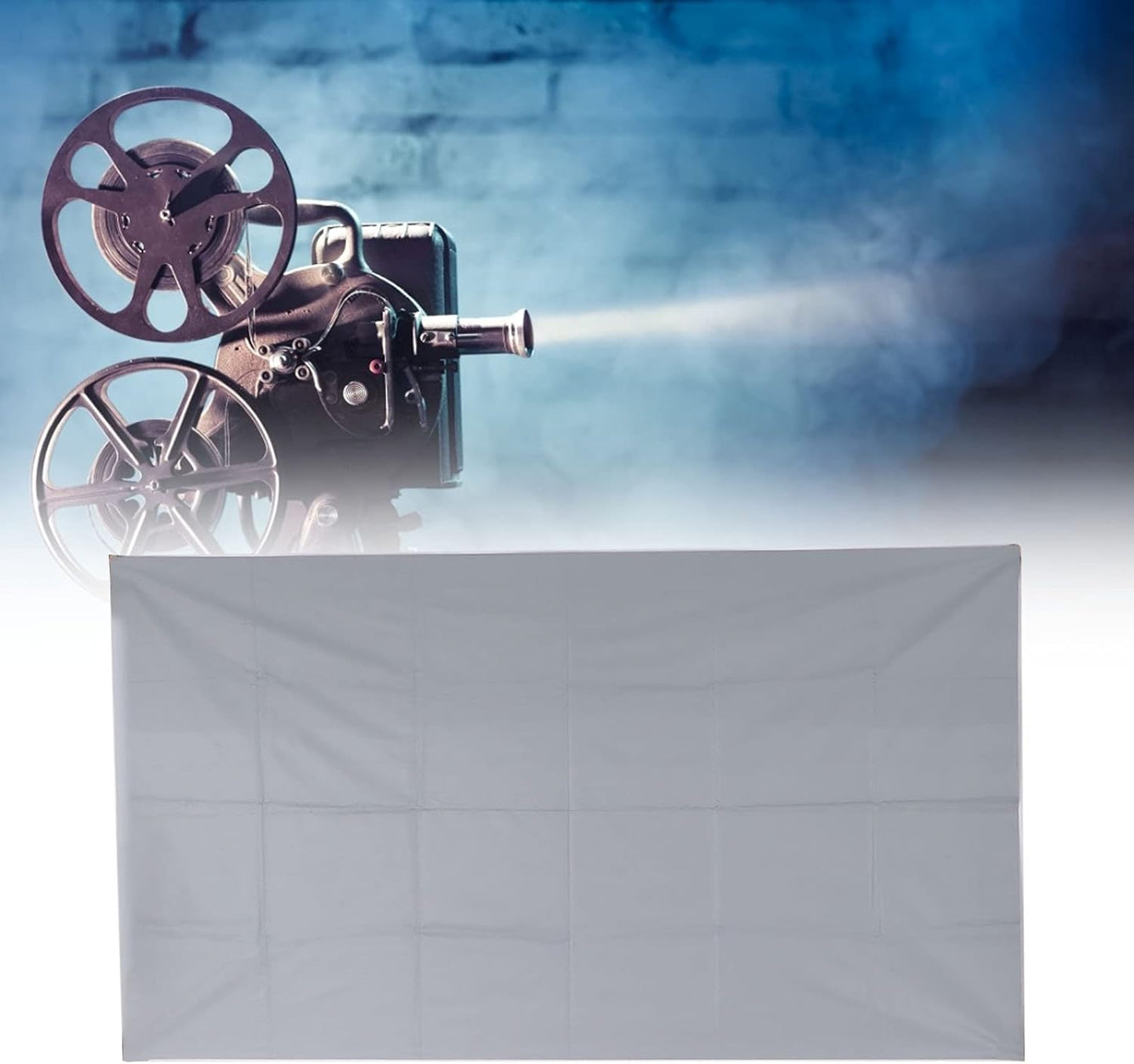 4K (100 Inch) Projector Screen, AntiLight Foldable Portable Movies Screen, Metal Microbead Screen with Alcohol Wipeable