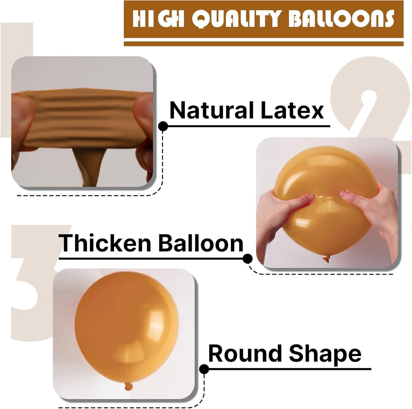 PartyWoo Light Brown Balloons - 50 Pcs 12 Inch Caramel Tan Boho Decor for Events & Celebrations