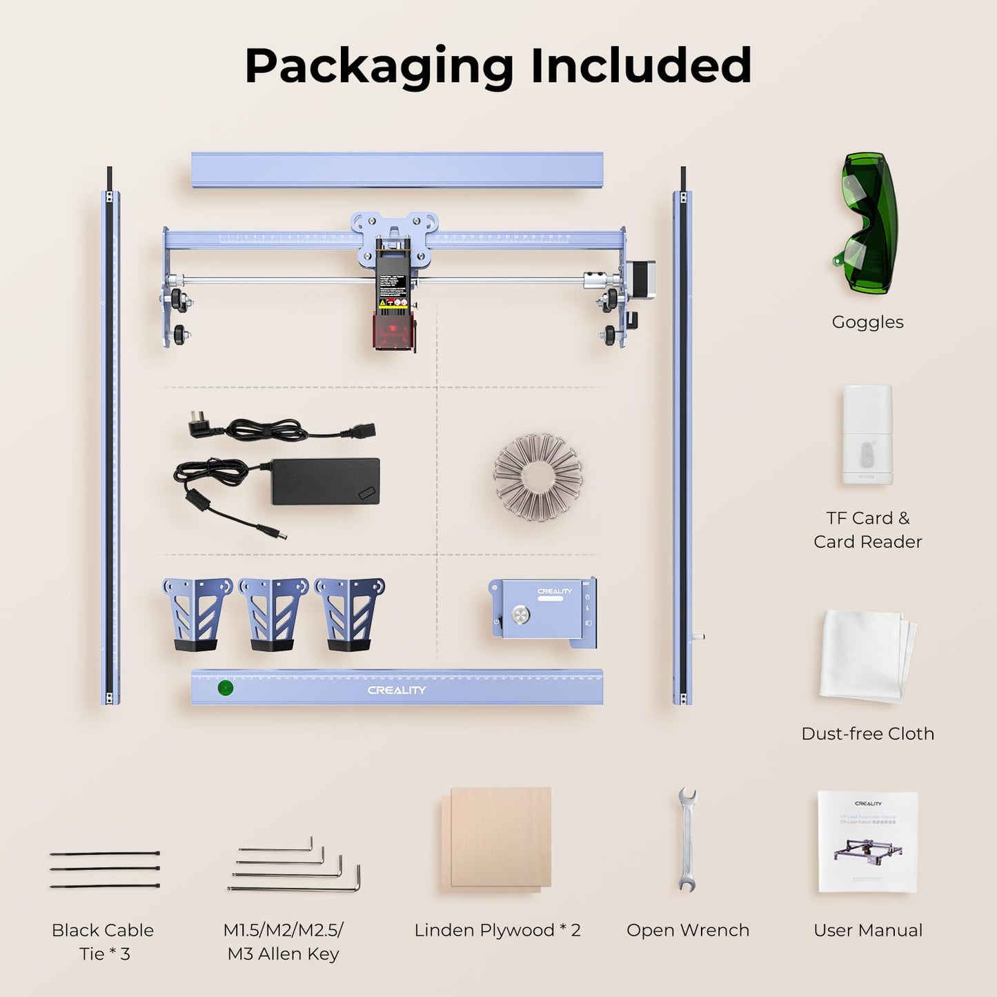 Creality Falcon 5W Laser Engraver Machine, 72w High Precision 0.06mm Laser Cutter and Engraving Machine for Wood Leather Acrylic Glass, 10000mm/min, Offline Usage, Working Area 400 * 415mm