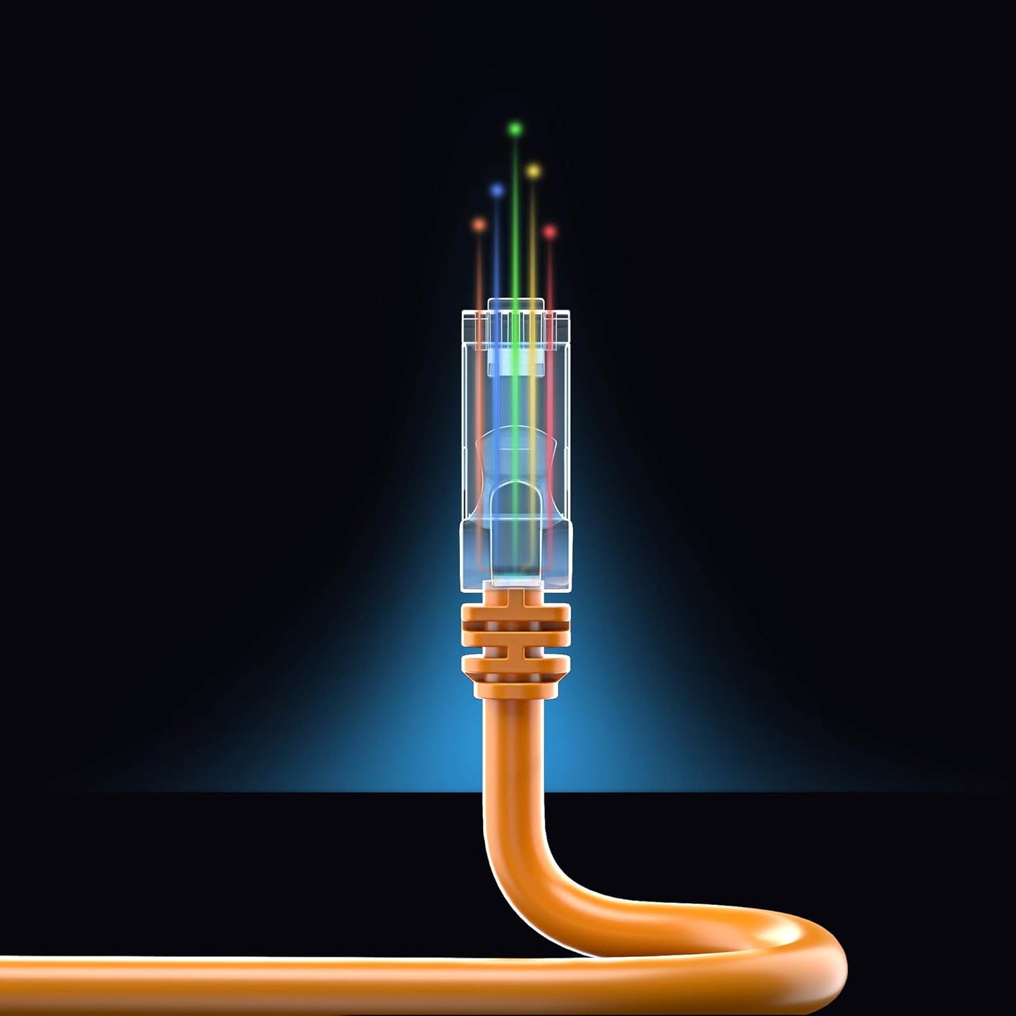 Cat7 100 RJ45 600MHz, 10Gbps Ethernet Cable ft High-Speed LAN Internet Patch Cord, Flat Design, Gold-Plated Connectors