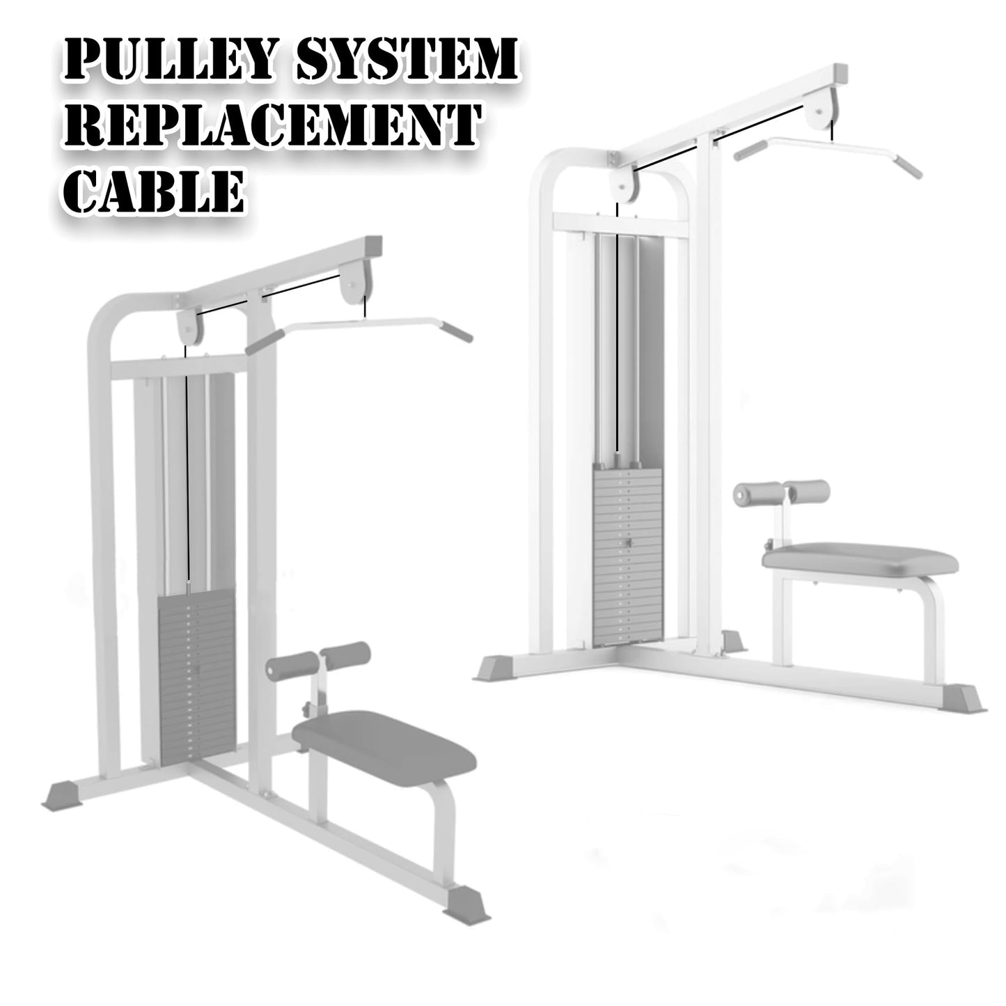 J Bryant Fitness Gym Replacement Cable Fitness Pulley Cable Thick 0.2inch/5mm Heavy Duty Steel Wire Rope for Home Gym Cable Pulley Attachments Machine Accessories (Type-A, 39.3")