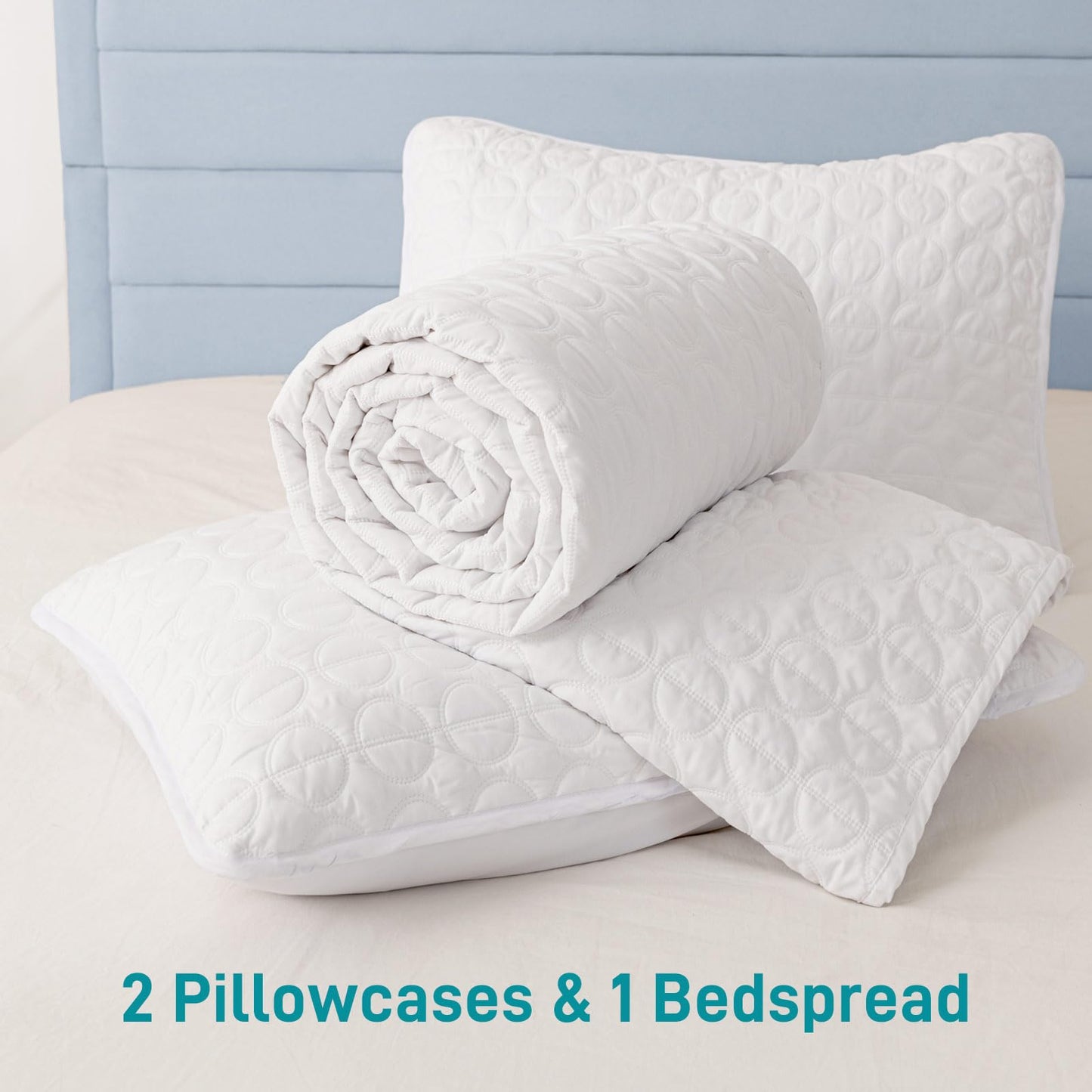 Caelorin White Quilt Set, King Size Lightweight Quilt for Summer, Soft Bedspreads with Reversible Design, 3 Piece(1 Quilted Bedspread & 2 Pillow Shams)