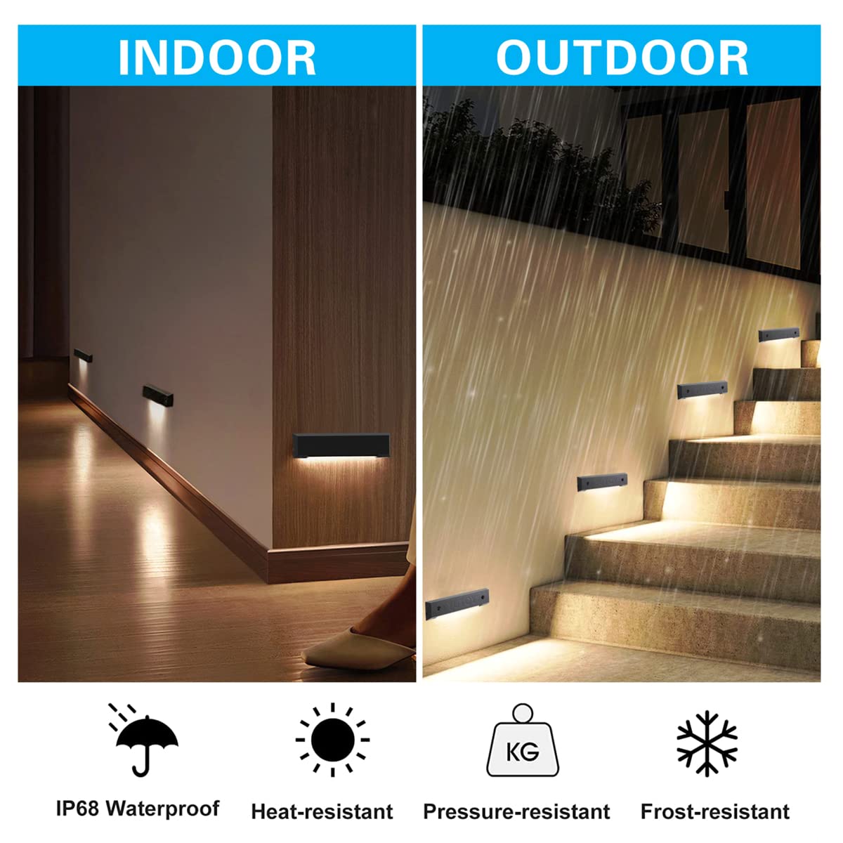YUTCY 6 Pack Low Voltage AC/DC 12V LED Landscape Deck Light,Outdoor Retaining Wall Lights, IP65 Waterproof Step Lights,for Stair Lighting and Yard Patio Pathway Walkway (2700K)